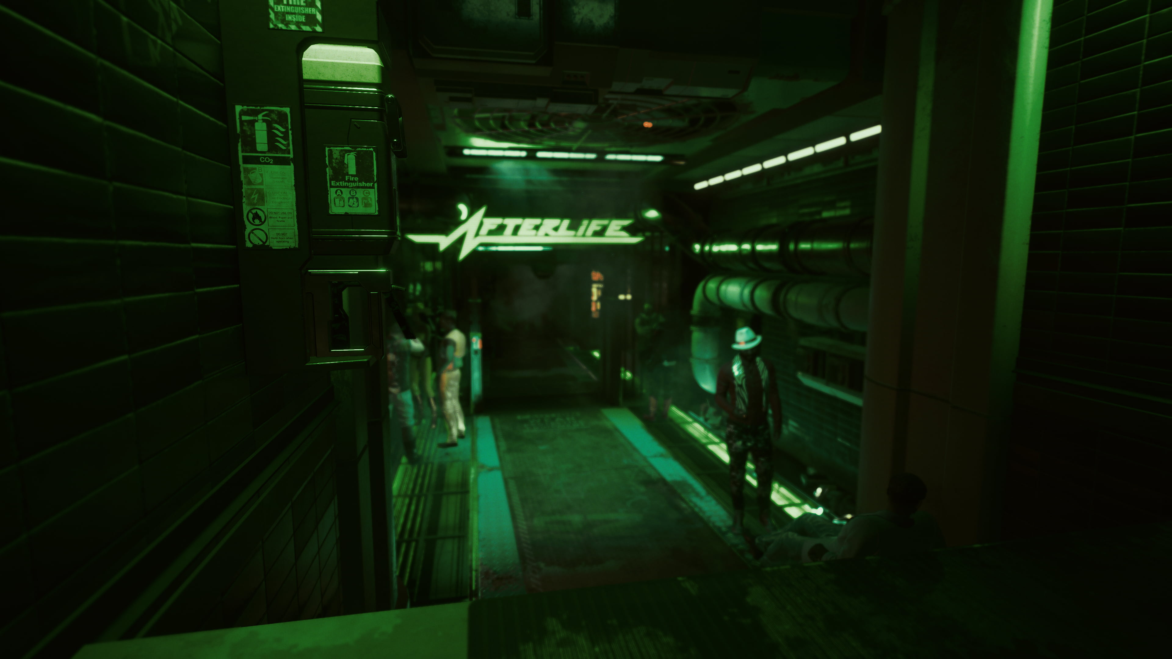 Cyberpunk 2077, video games, lights, neon, green, neon glow