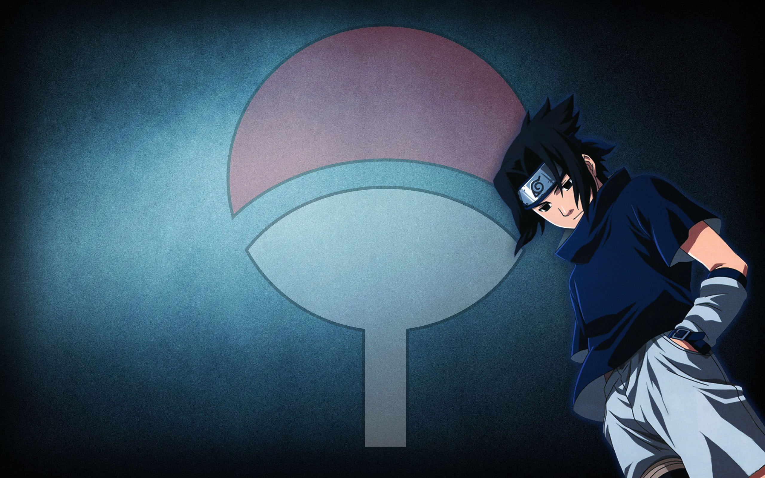 Uchiha Sasuke digital wallpaper, Naruto Shippuuden, blue, standing