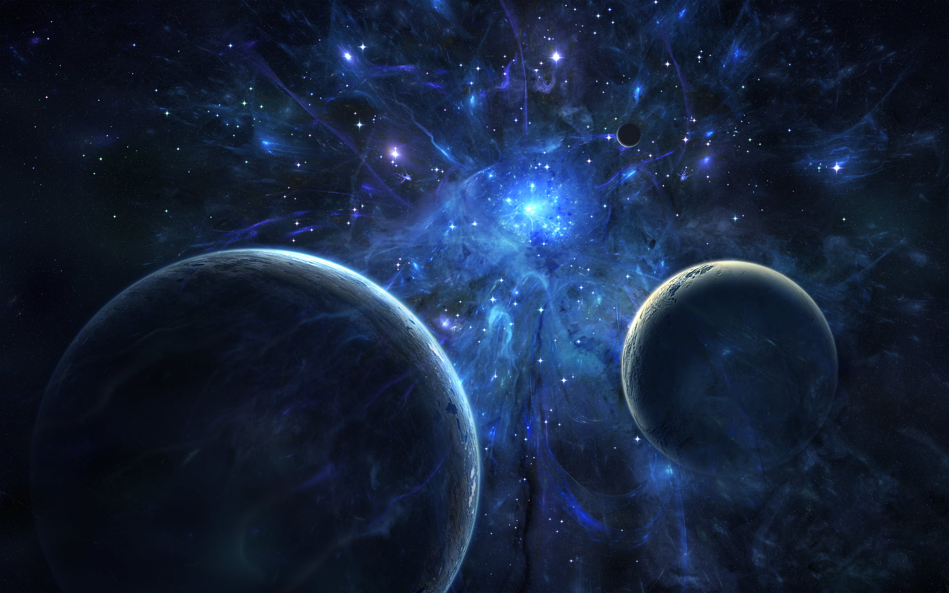 Free download | HD wallpaper: two Planets wallpaper, space, stars, blue ...