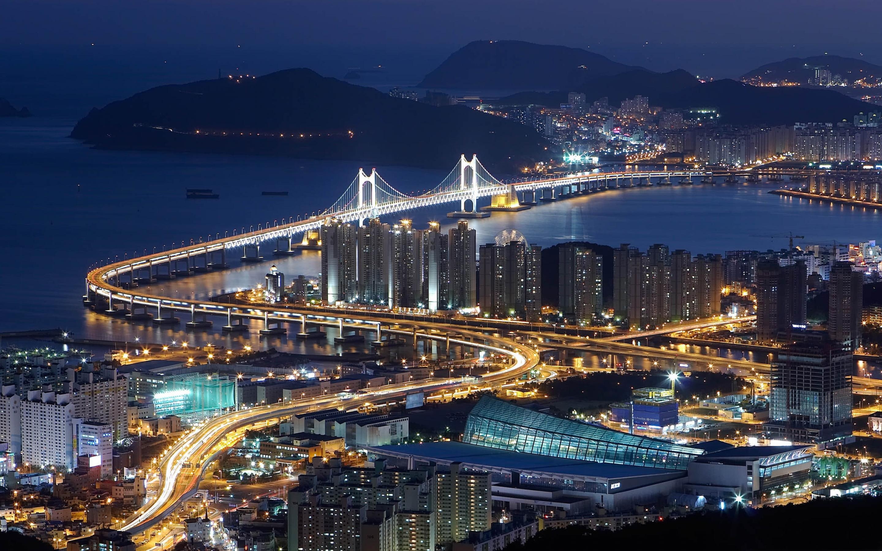 bridge, busan, gwangan, korea, south