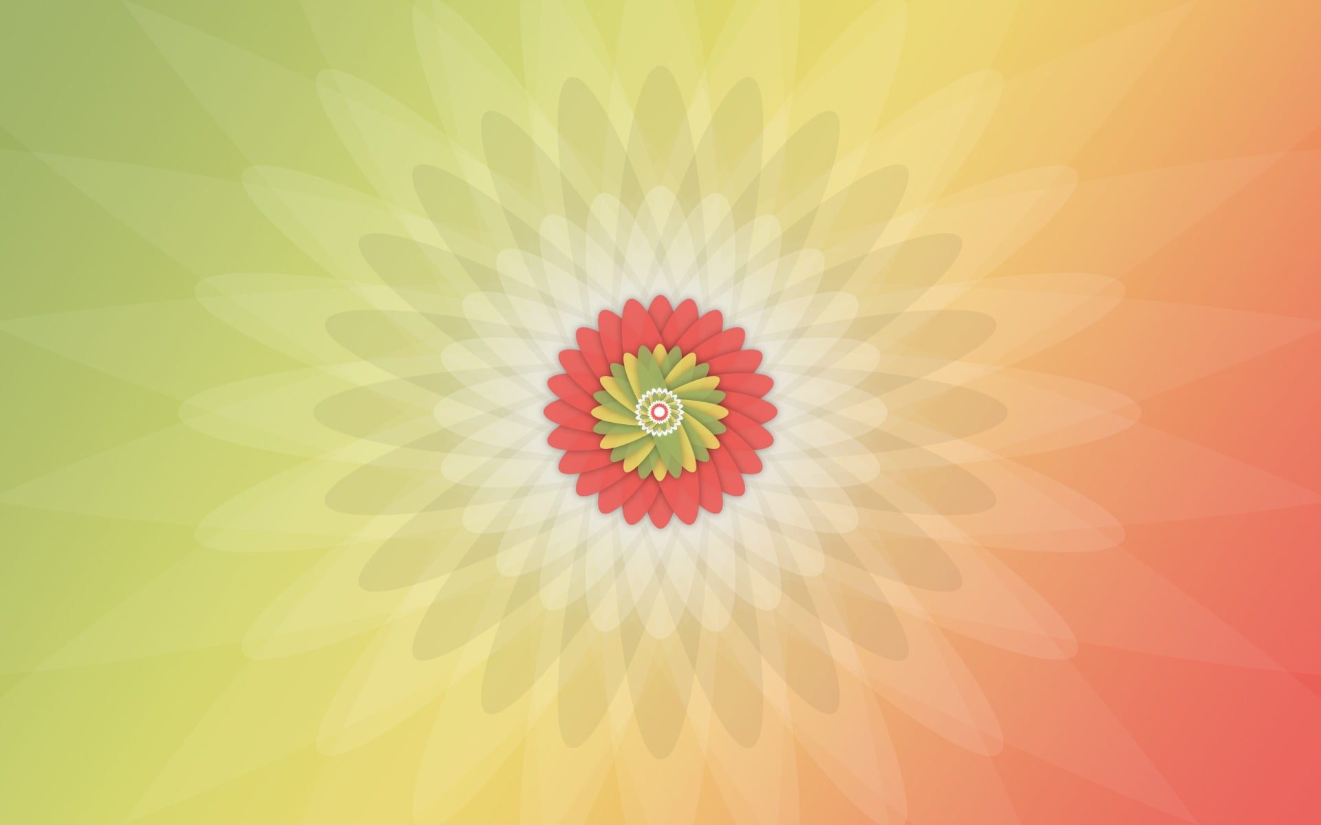 red, green, and yellow abstract illustration, geometry, minimalism