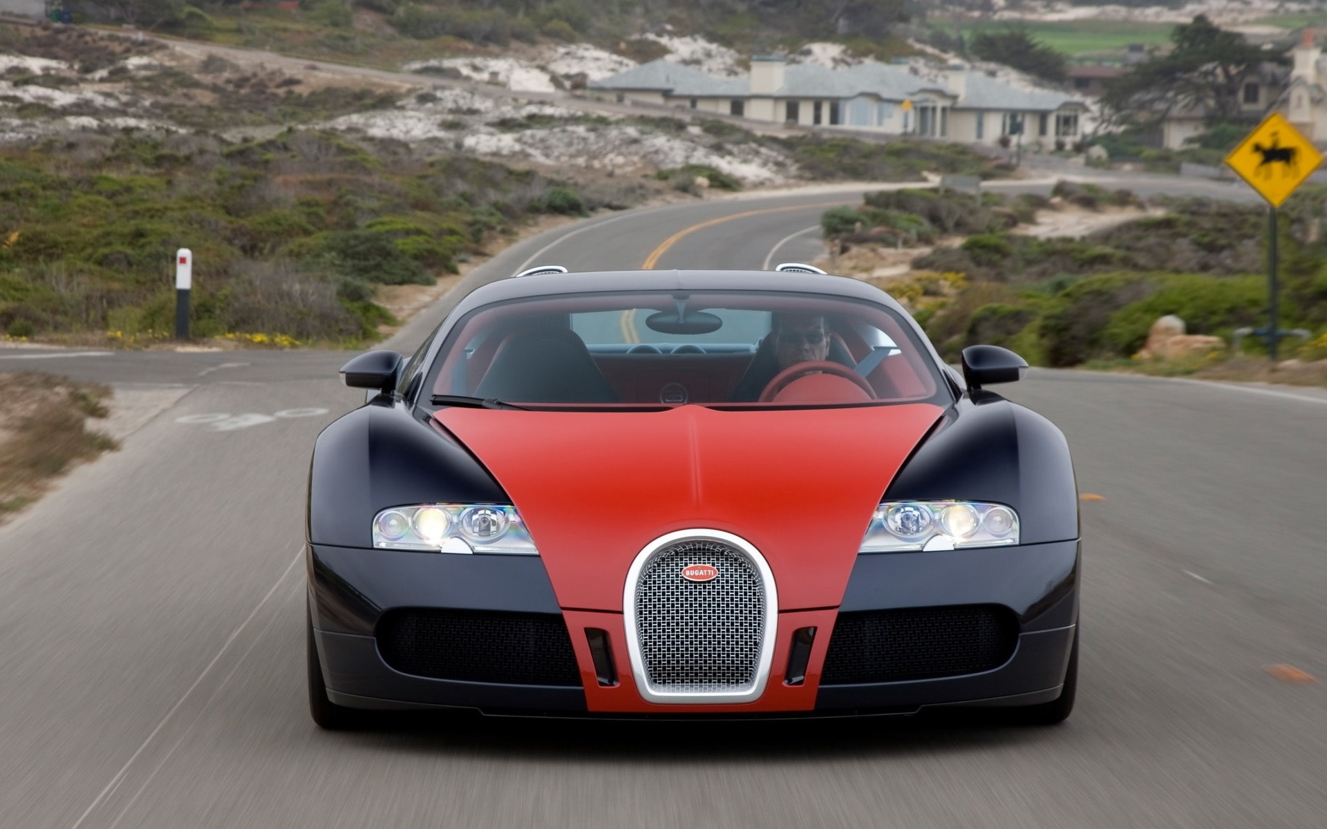 Bugatti Veyron Fbg 2009 par Hermes New Color Combinations - Front, black and red car