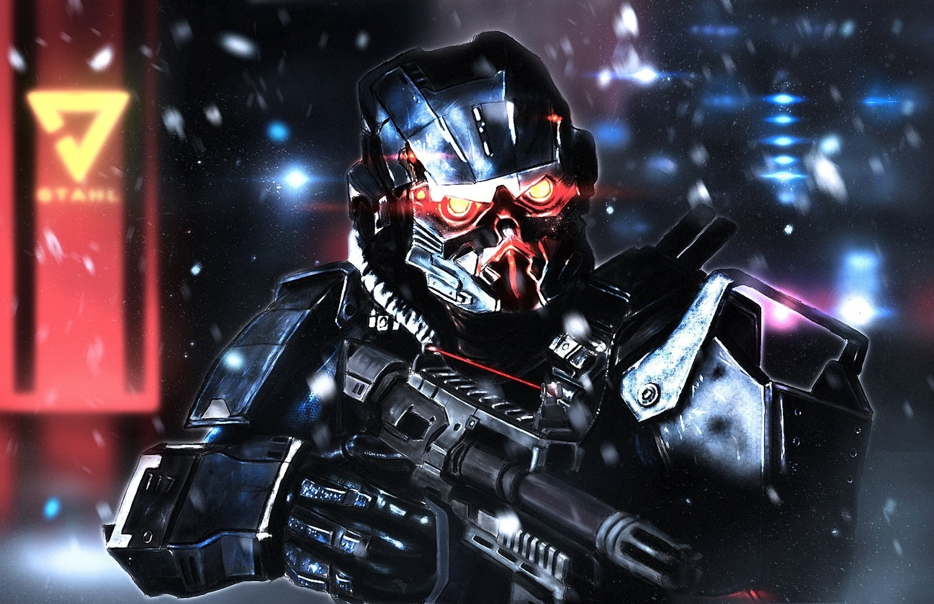 killzone shadow fall killzone video games, night, technology