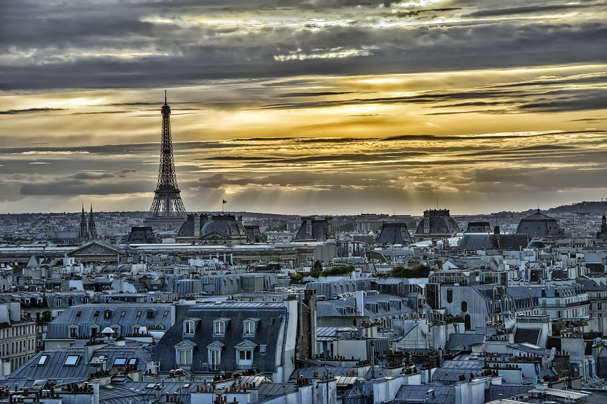 cityscape, sky, Paris, Eiffel Tower, France