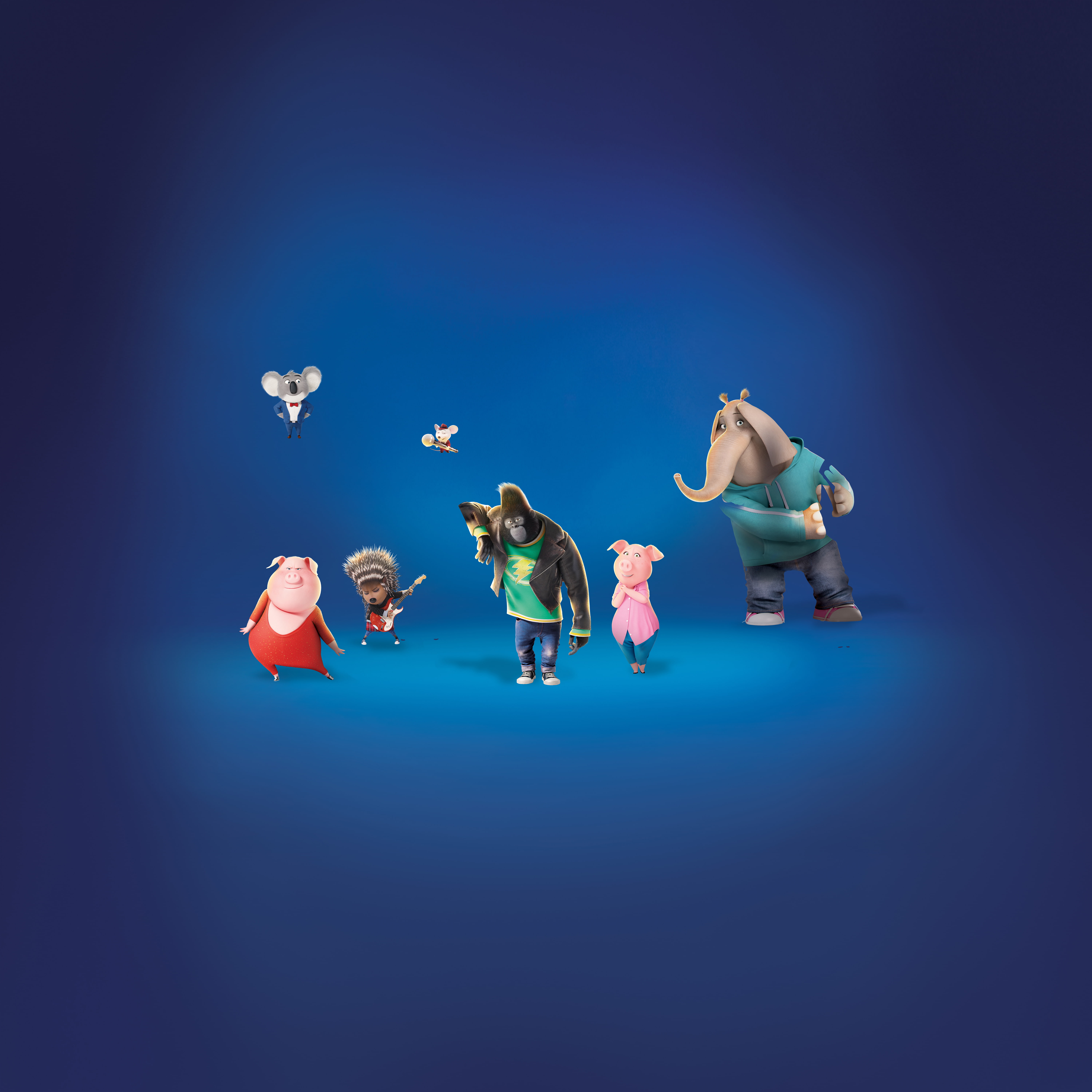 Disney movie animals digital wallpaper, Sing, Ash, Rosita, Buster Moon
