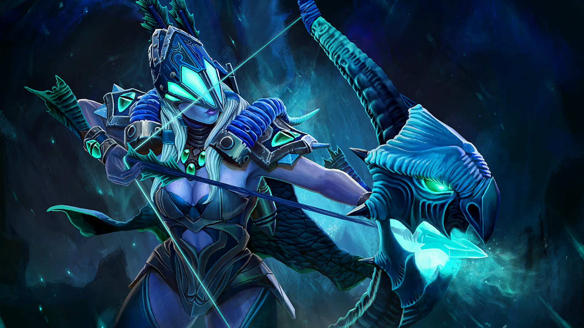 Loading screen, Drow Ranger, Dota 2, bow