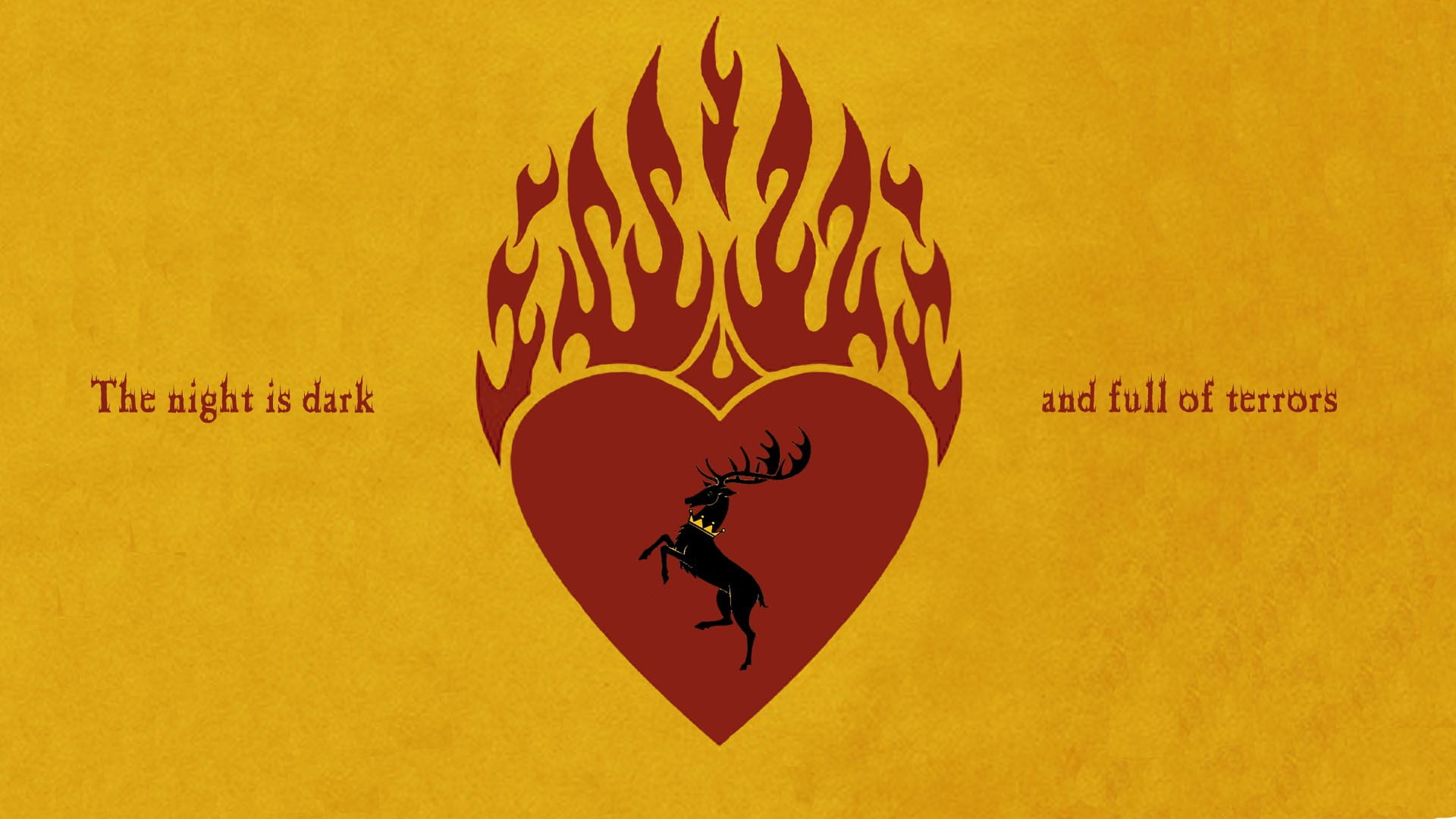 The Night is dark logo, Game of Thrones, text, yellow, communication