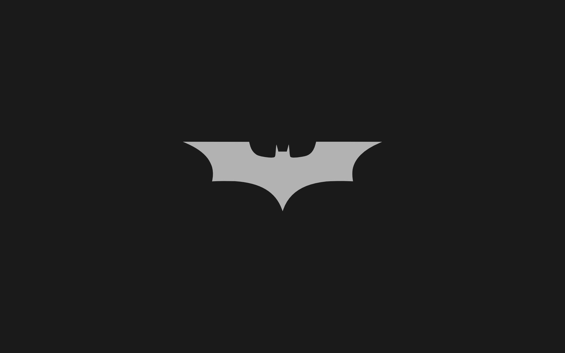 Batman logo, minimalism, simple, gray, vector, symbol, illustration