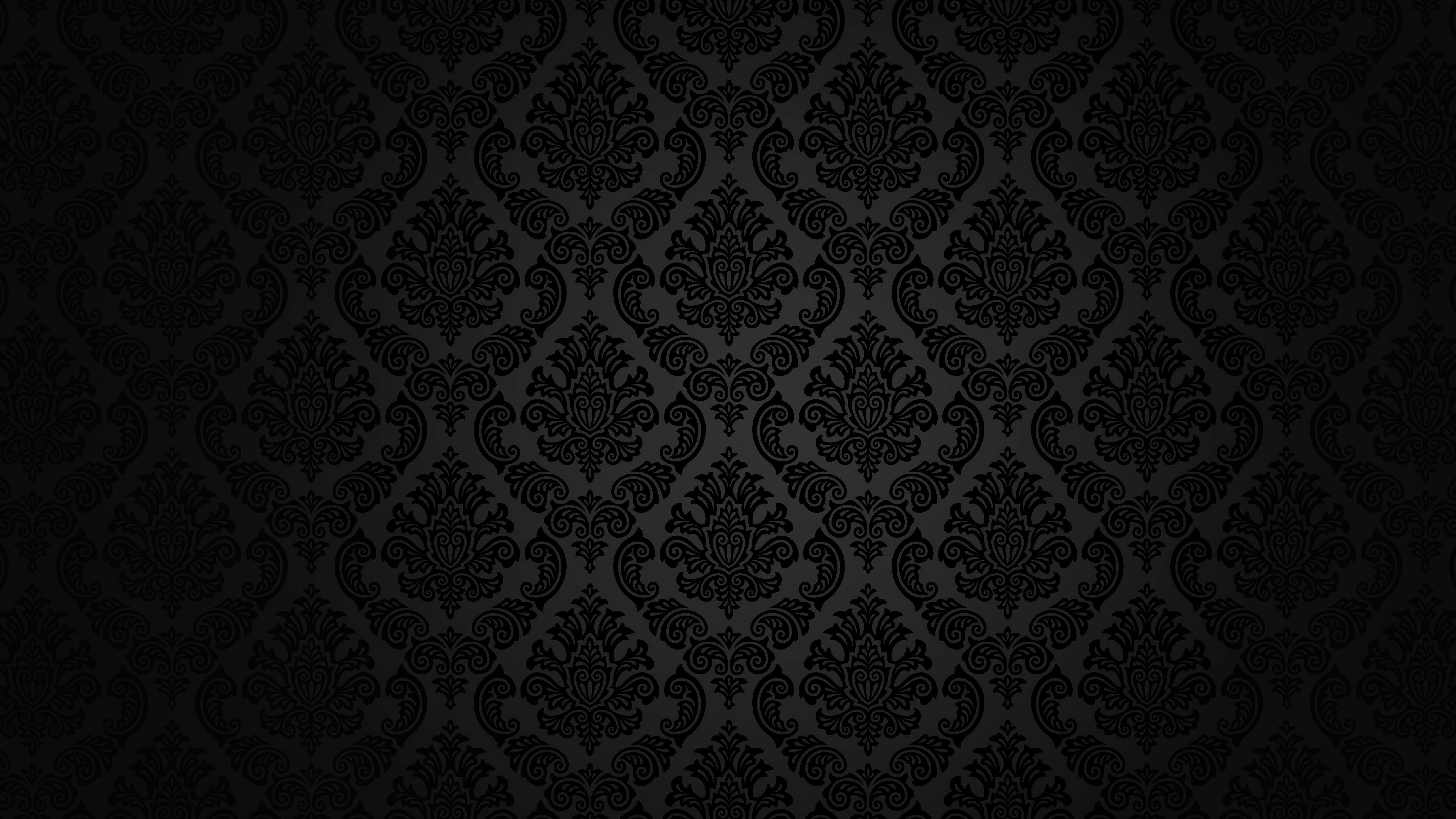 gray and black floral wallpaper, retro, pattern, vector, dark