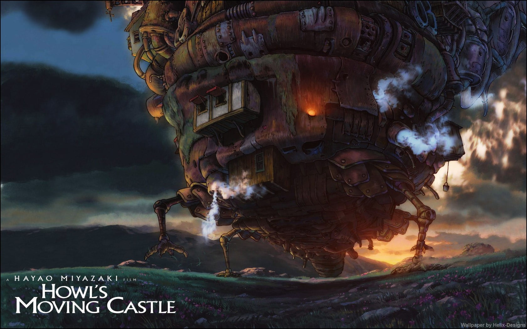 digital wallpaper of Howl's Moving Castle, anime, Studio Ghibli