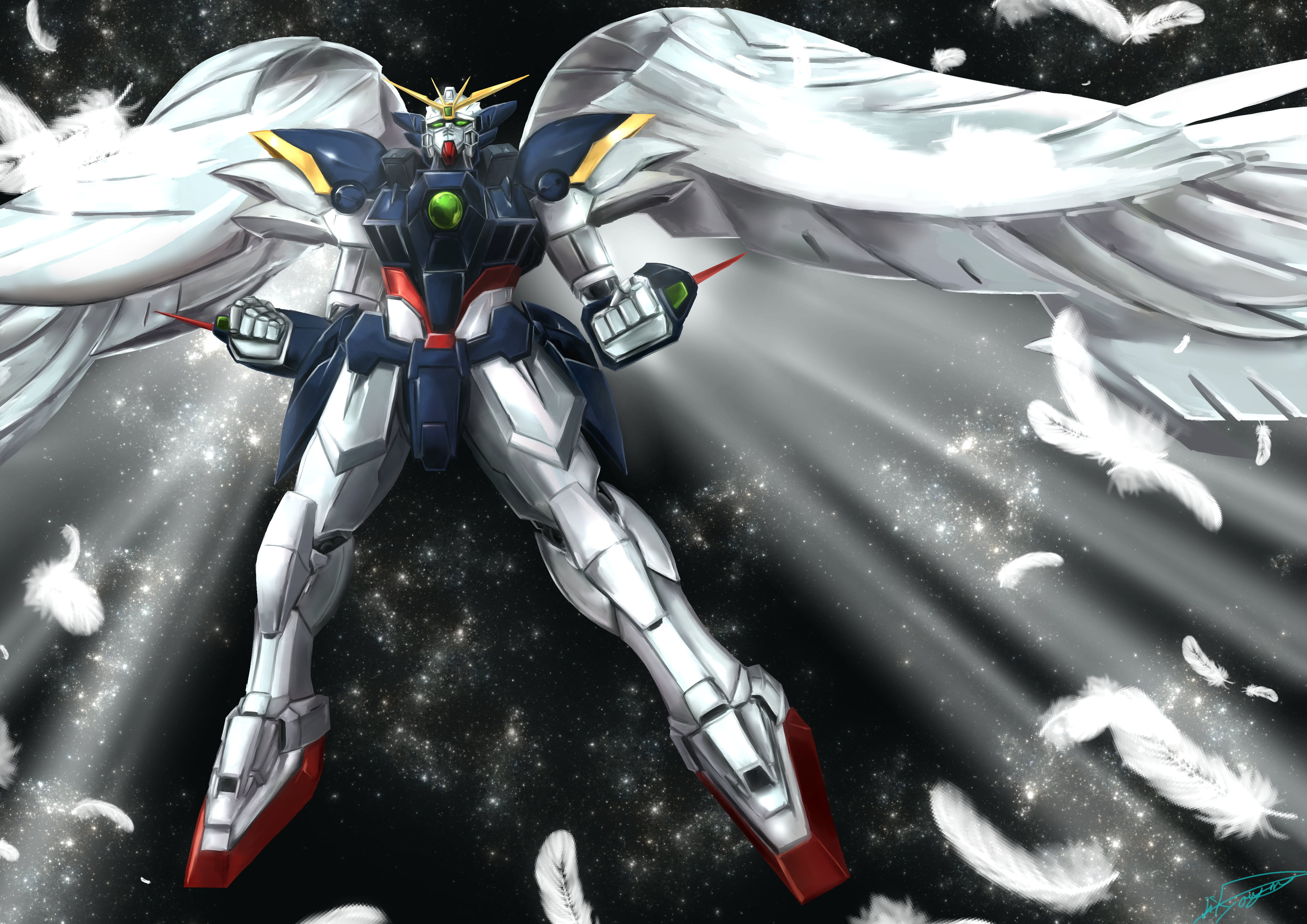 anime, mech, Gundam, Mobile Suit Gundam Wing, Wing Gundam Zero