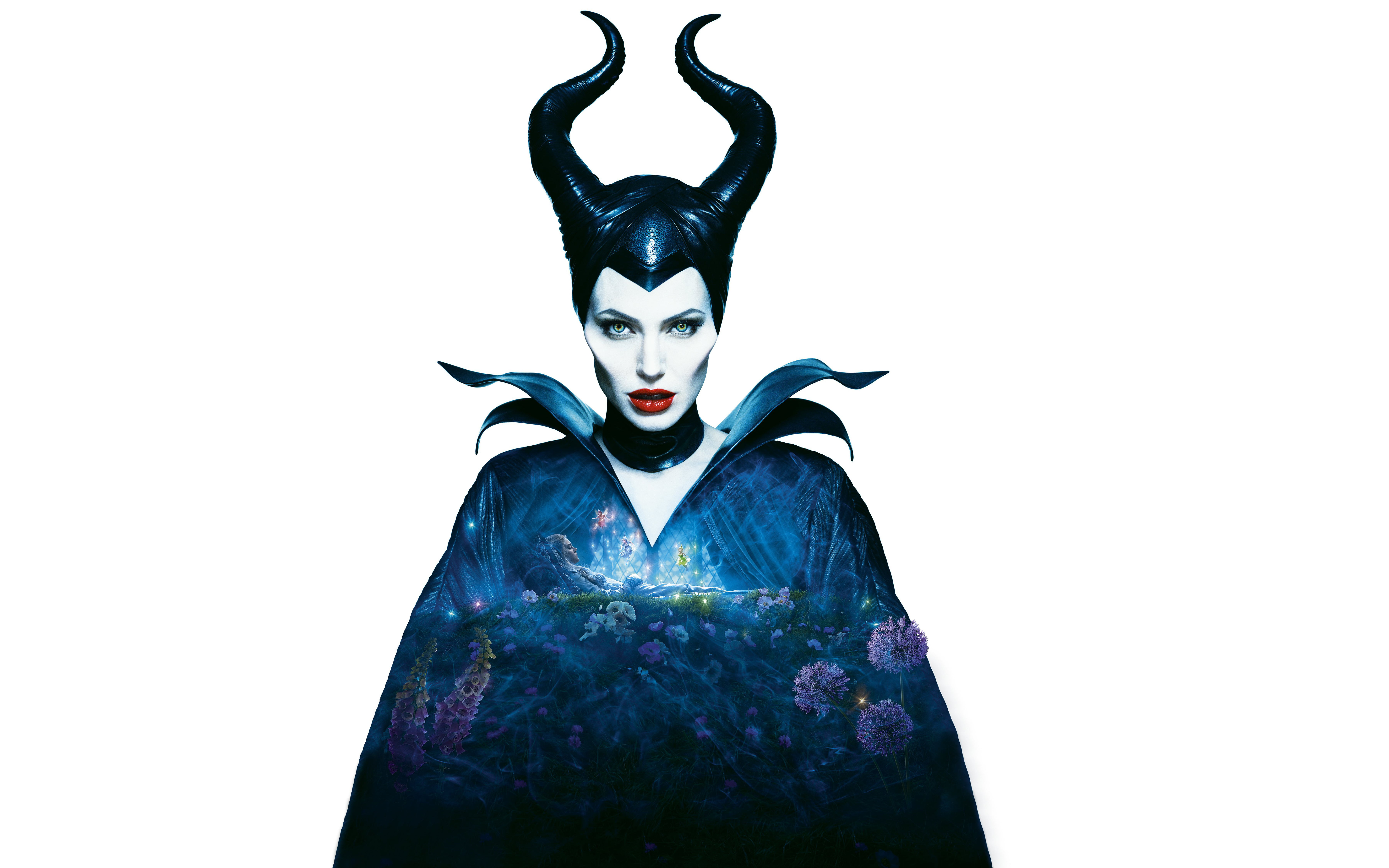 Maleficent illustration, Angelina Jolie, horns, halloween, people