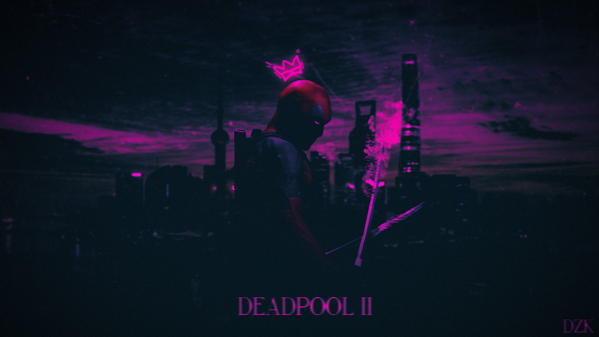 Deadpool 2 wallpaper, Merc with a mouth, Photoshop, colorful
