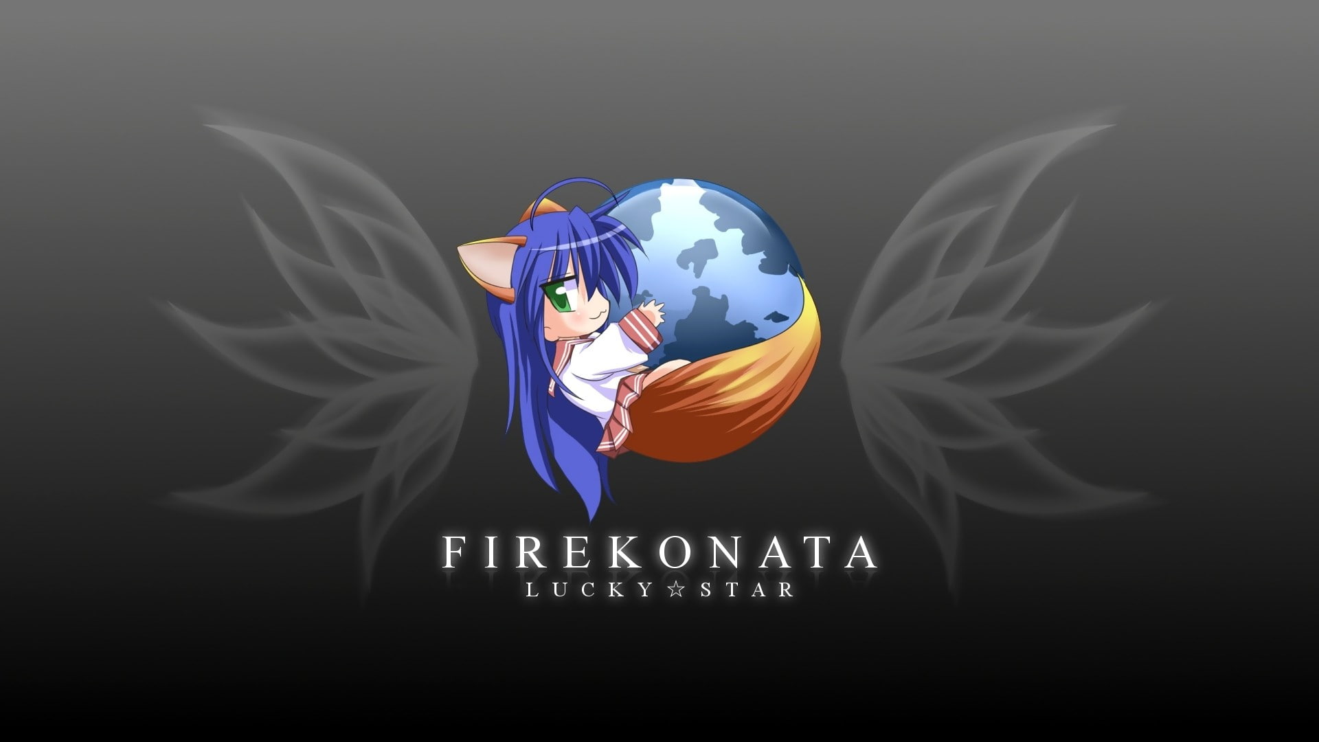 Lucky Star, Izumi Konata, Mozilla Firefox, real people, one person