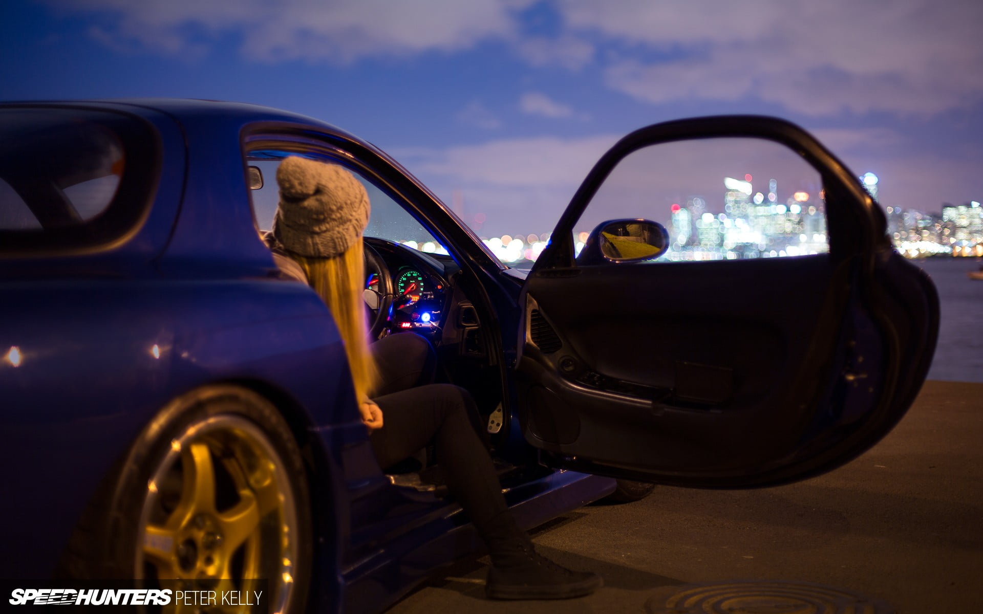 blue coupe, Speedhunters, Mazda RX-7, tuning, car, vehicle, mode of transportation