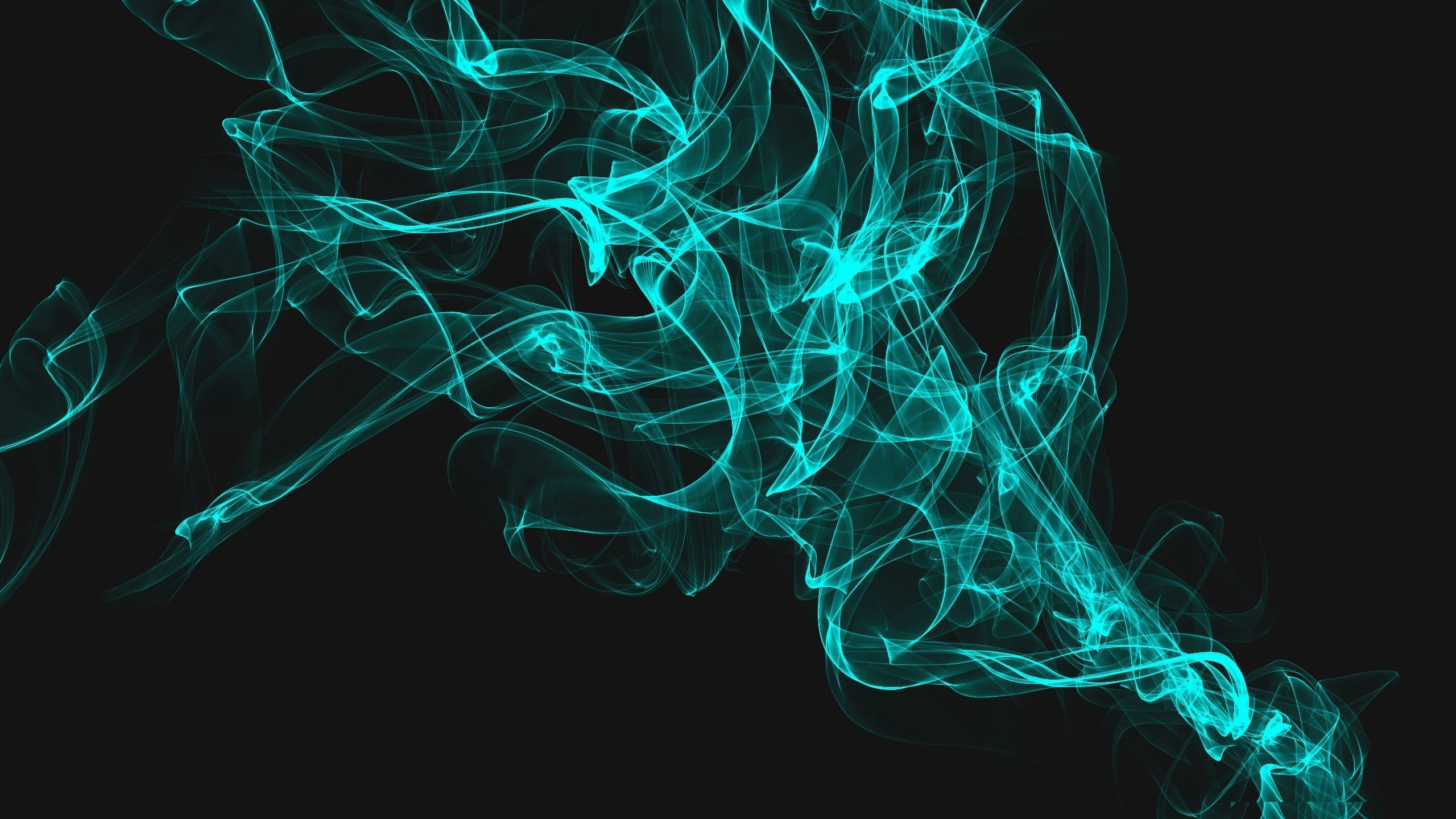 teal flame digital wallpaper, smoke, lines, wavy, background