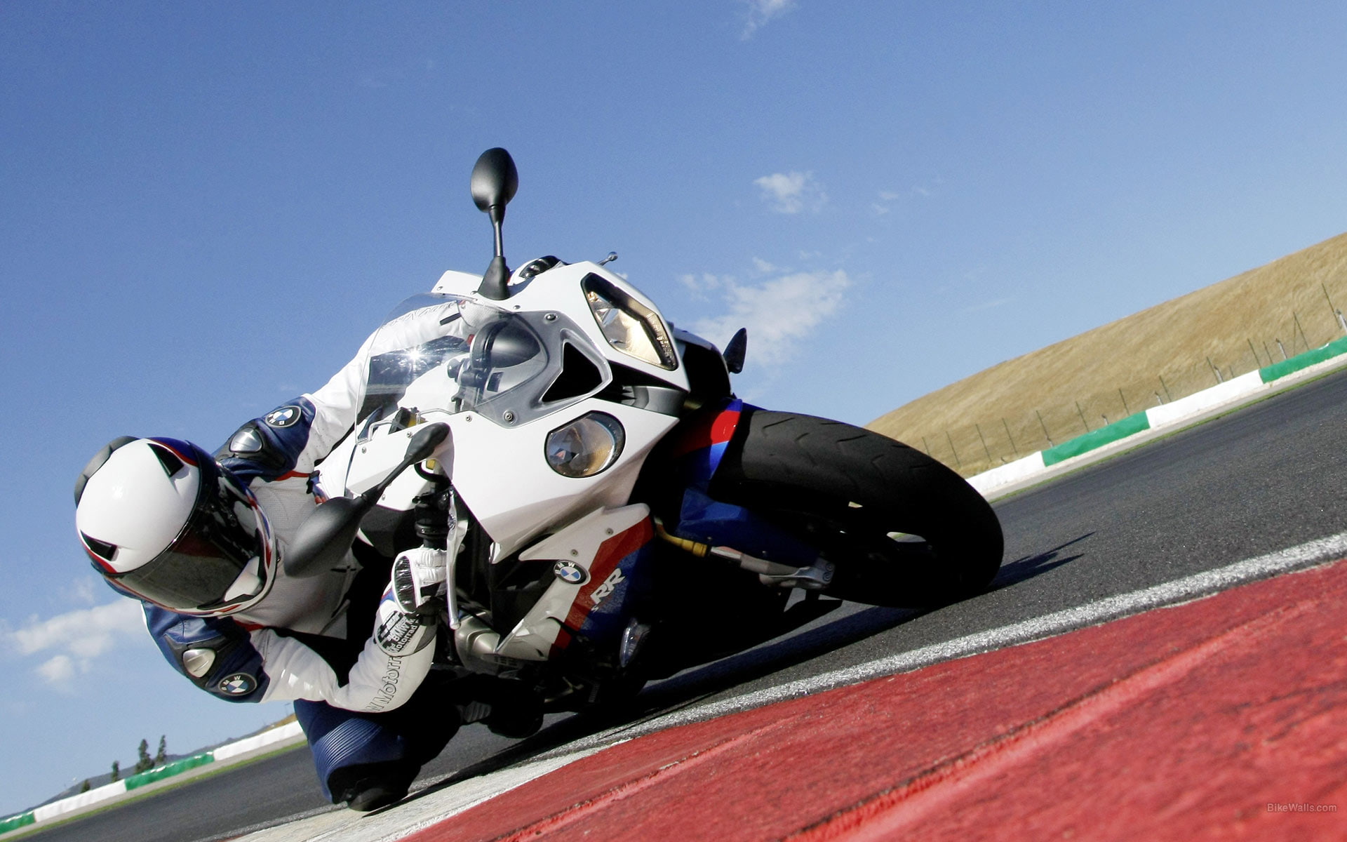 BMW RR Superbike HD, white and black sports motorcycle, bikes