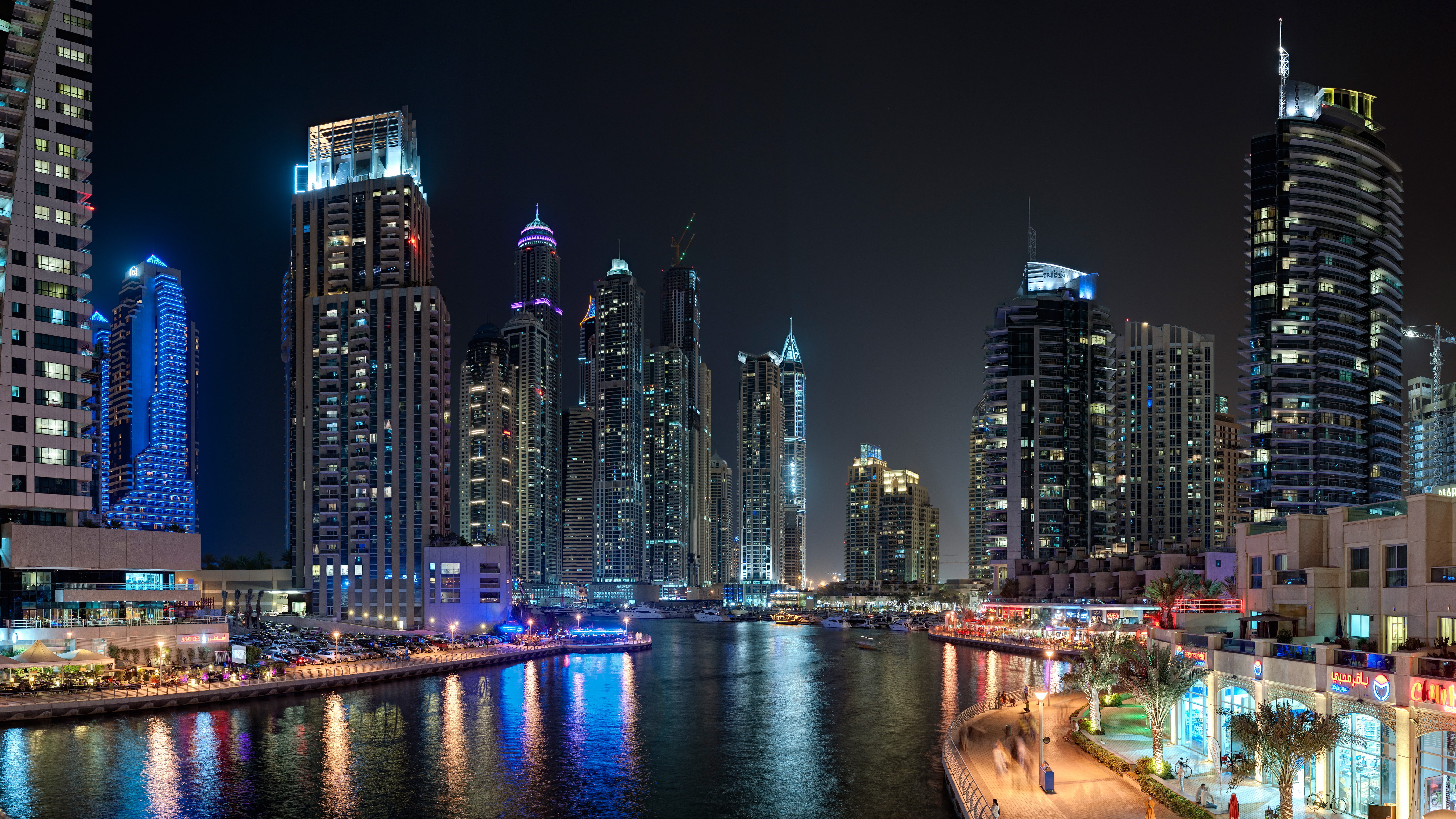 Dubai, Marina Yacth club, sea, lake, water, night, light, travel