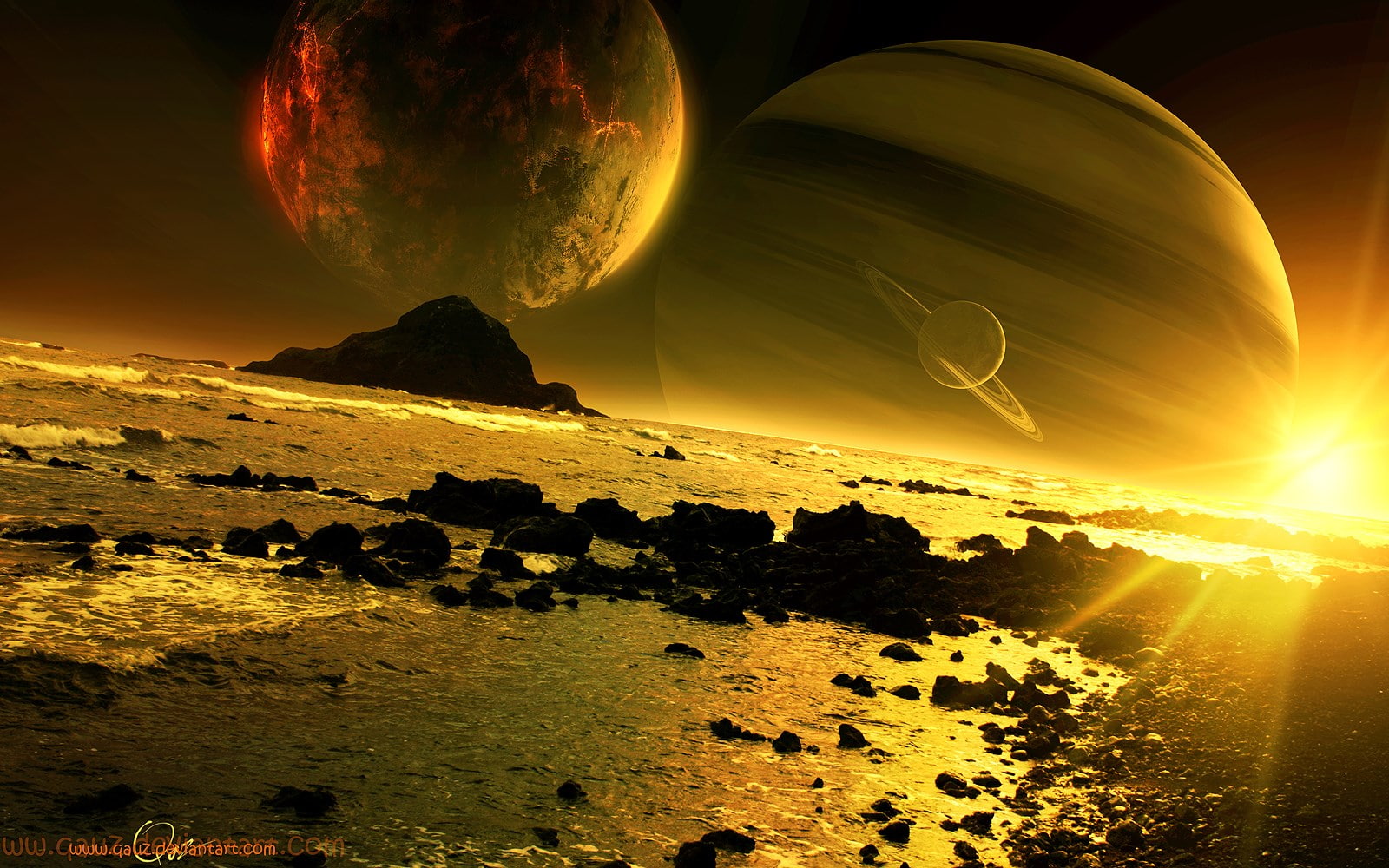 Free Download Hd Wallpaper Planetscape Sky Space Sun Planet Space Nature Astronomy 6599