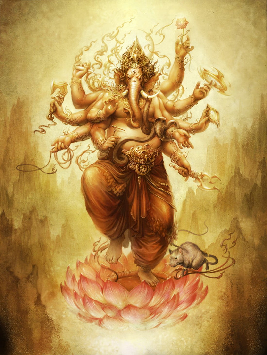 Ganesha painting, India, religion, angel, spirituality, heaven