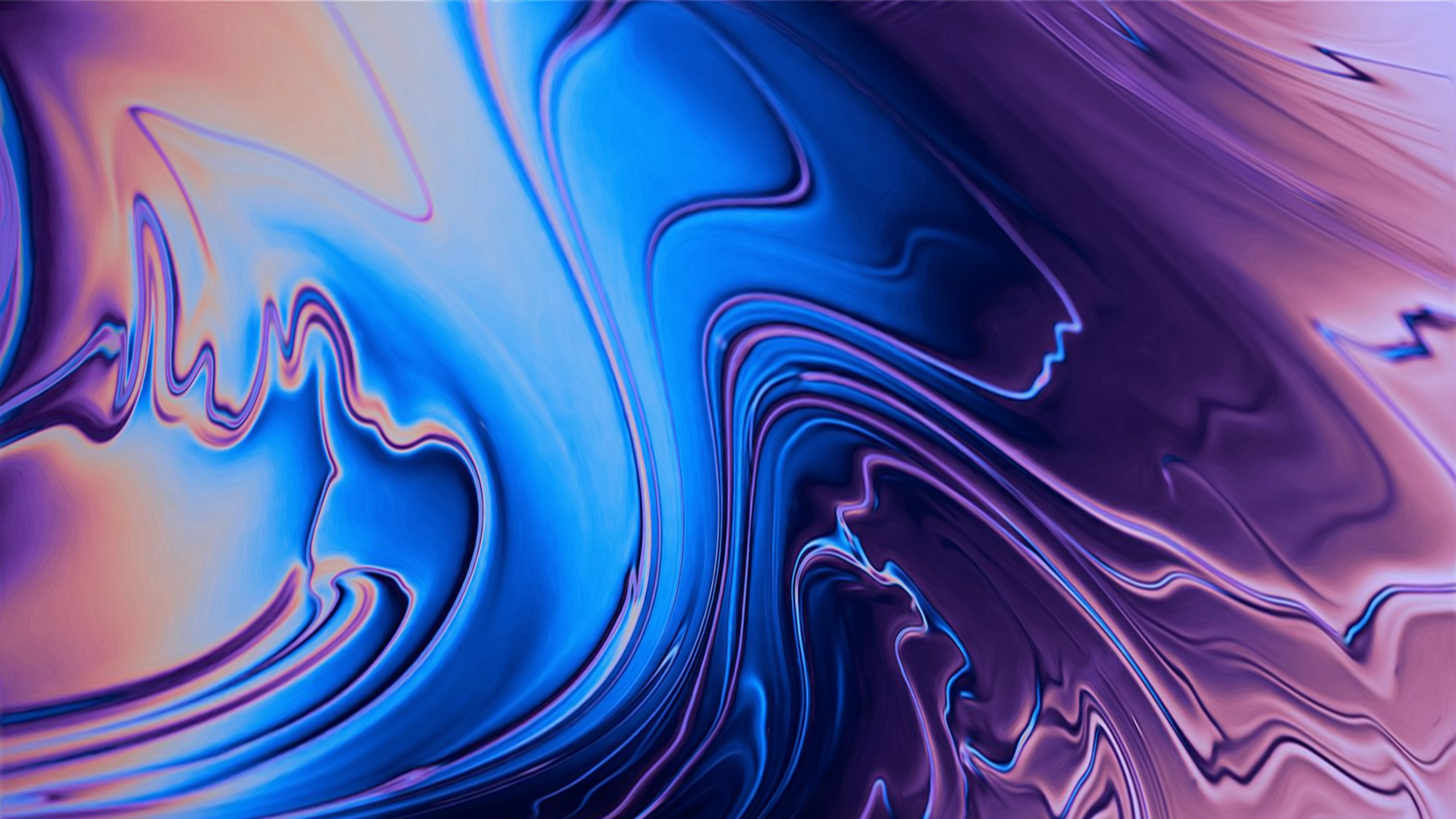 blue, purple, liquid, digital art, abstraction, fractal art