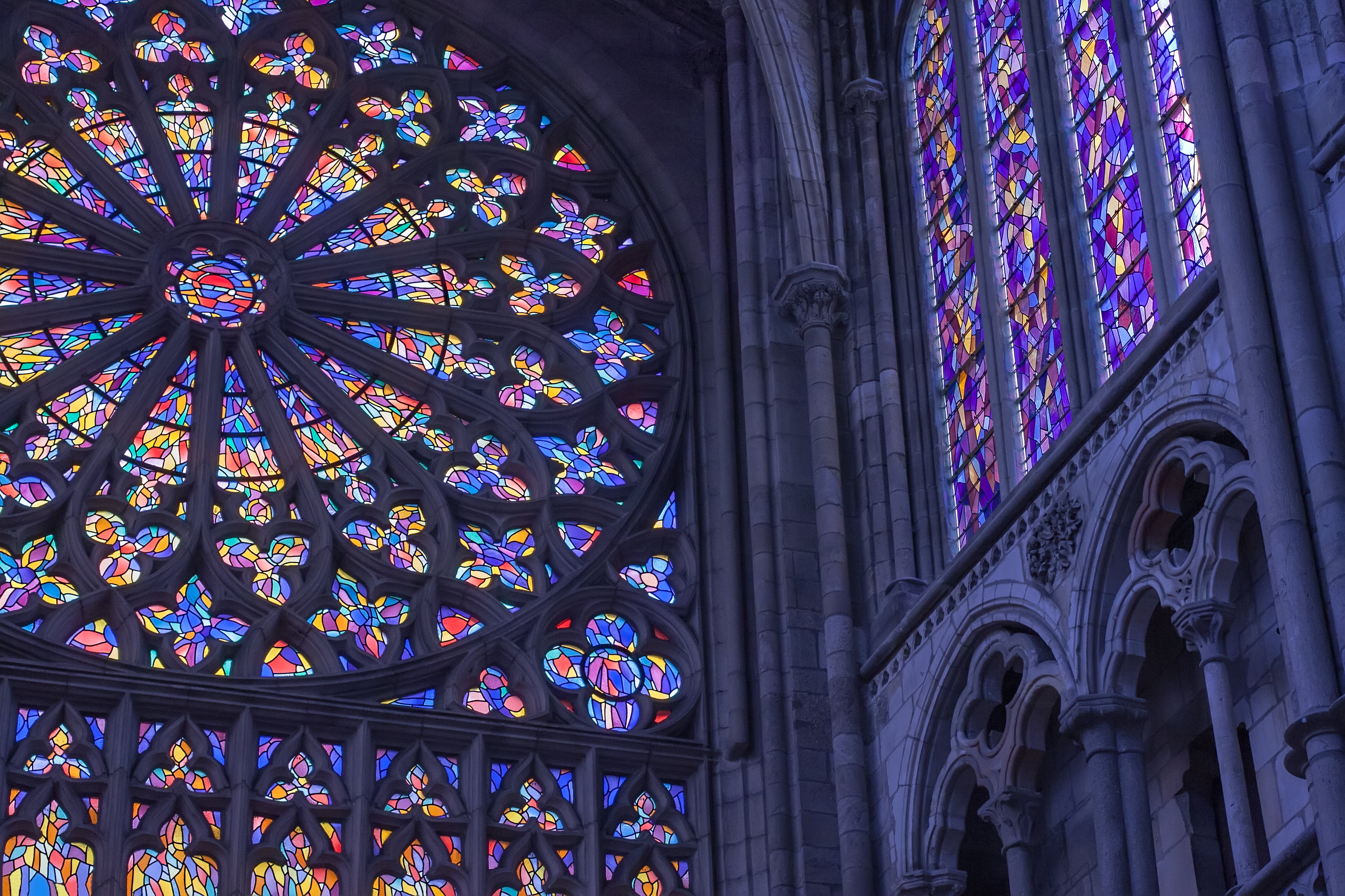stained glass decor, window, cathedral, architecture, built structure