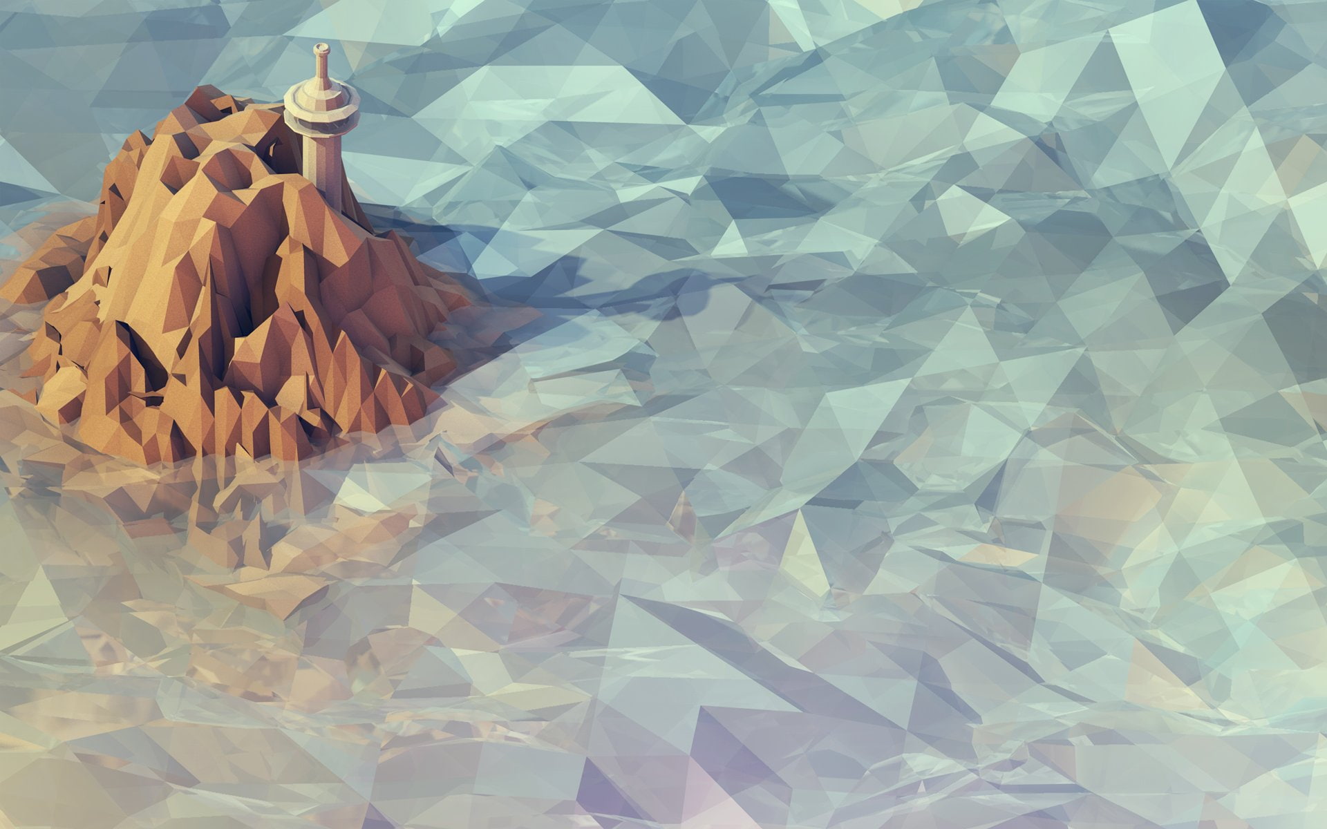 Abstract Mountain Polygon Art HD, digital/artwork