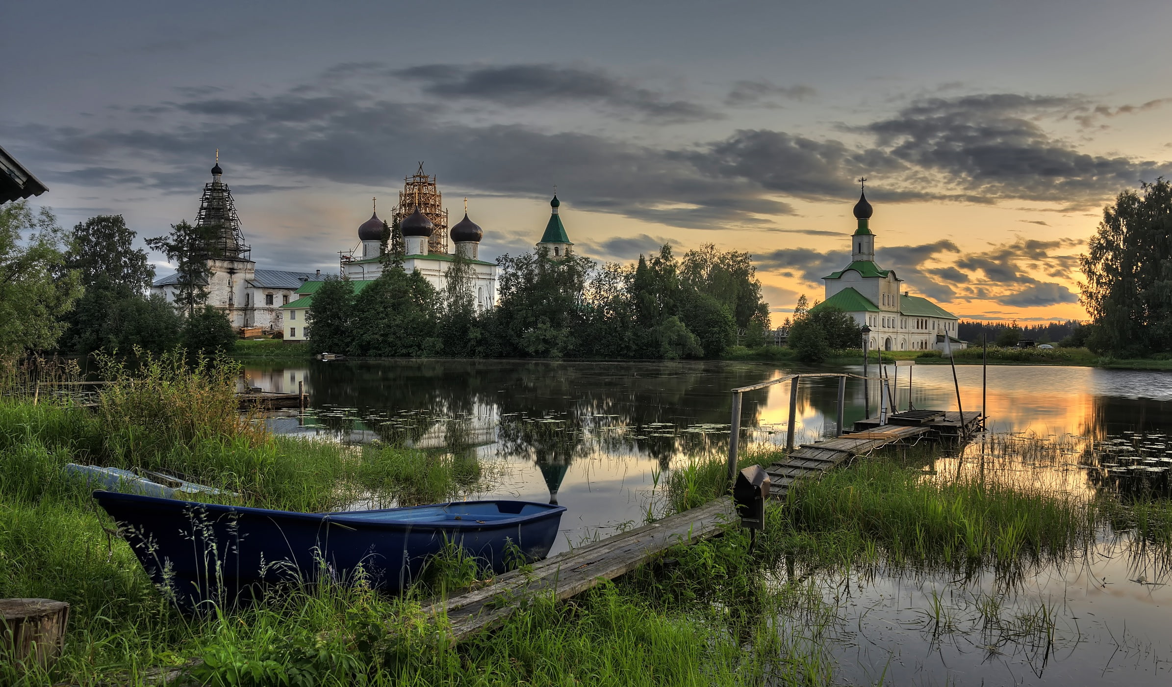 Russia, landscape, boat, water, built structure, building exterior