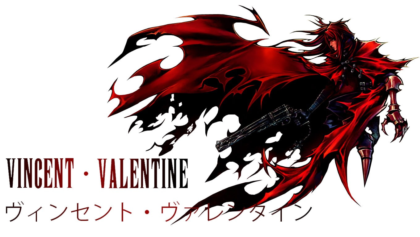 Vincent Valentine, Final Fantasy VII, red, white background