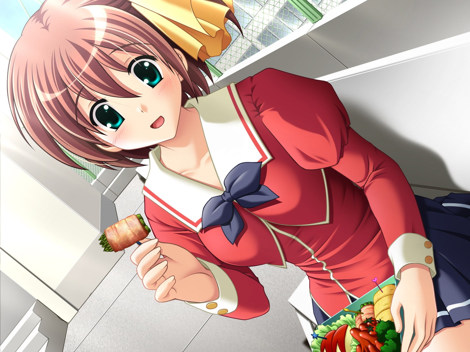Anime girl in the eating