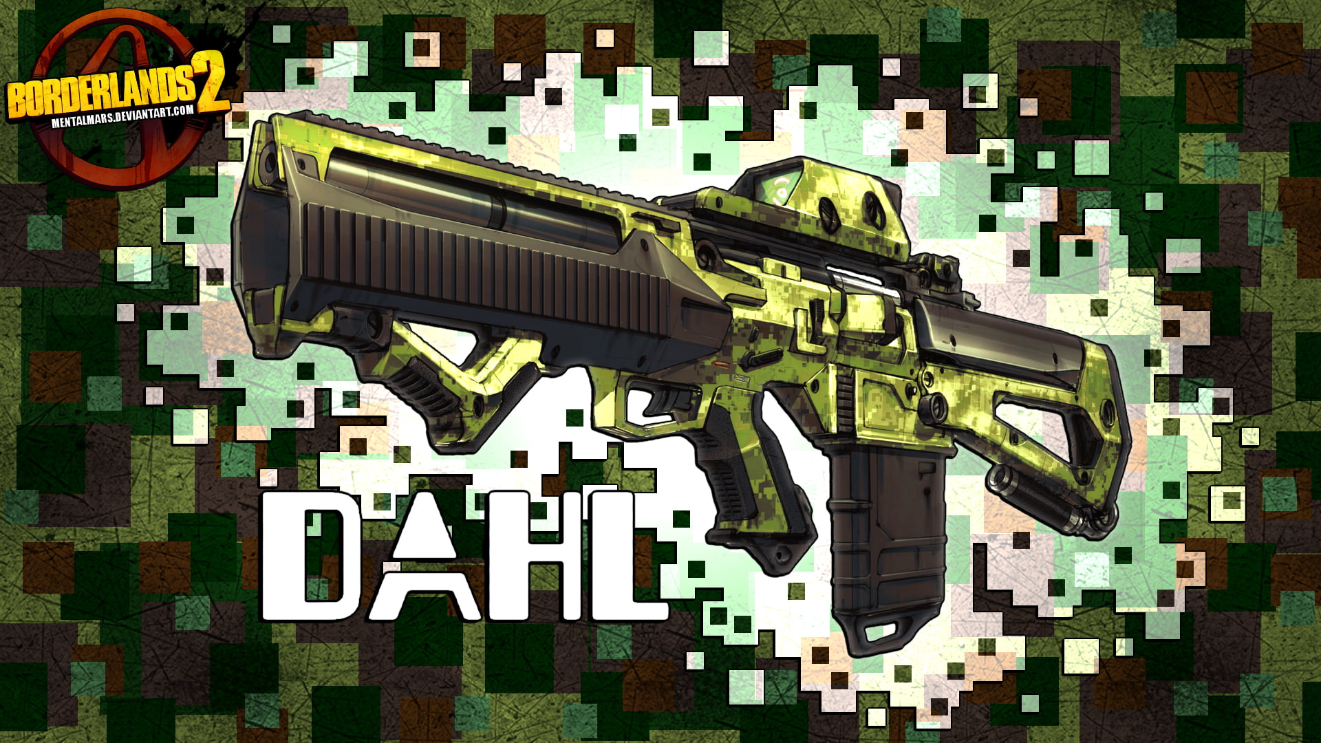 Borderlands 2, Gun, Game, green and black dahl rifle picture