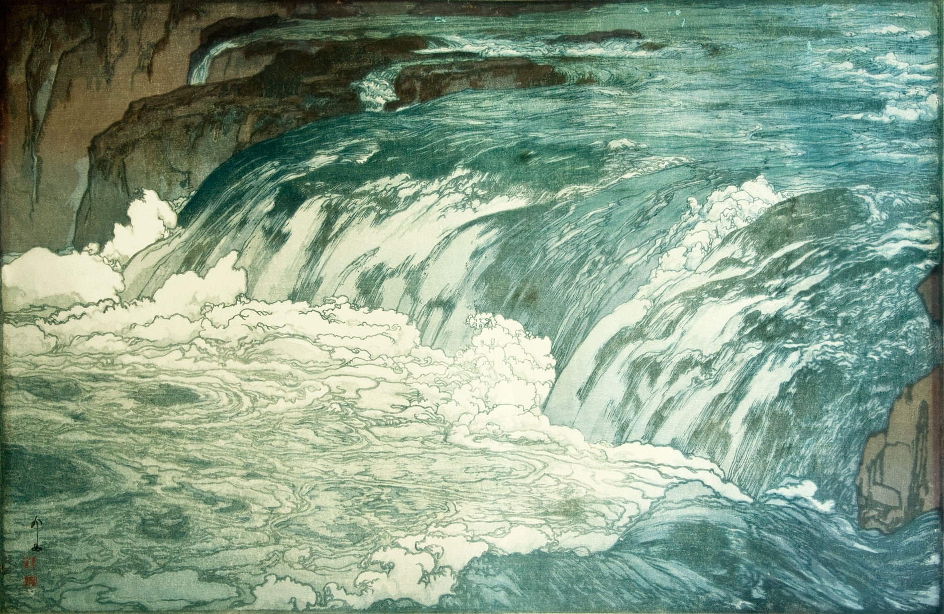 yoshida hiroshi japanese artwork painting river water, beauty in nature
