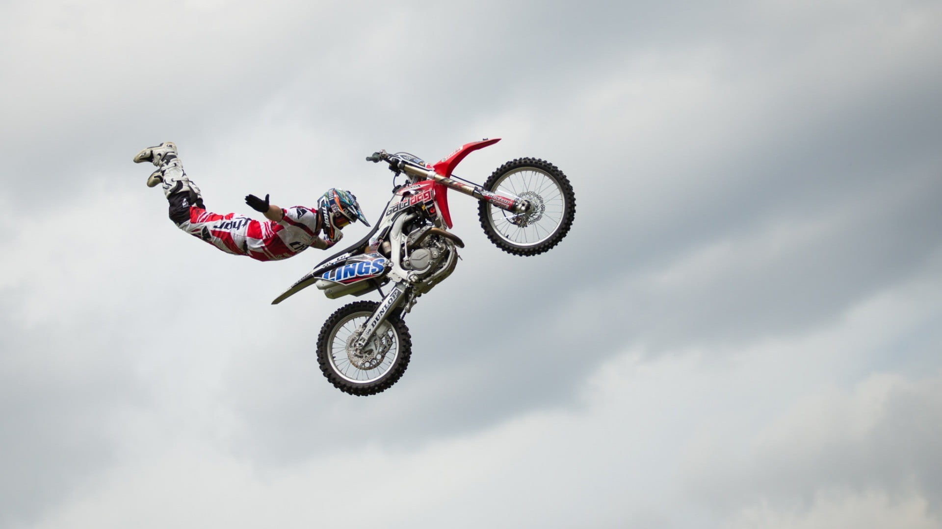 Free download | HD wallpaper: red and white motocross dirt bike