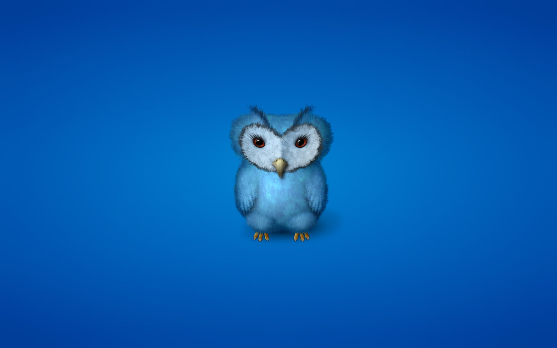 blue owl clip art, bird, minimalism, bluish background, one animal