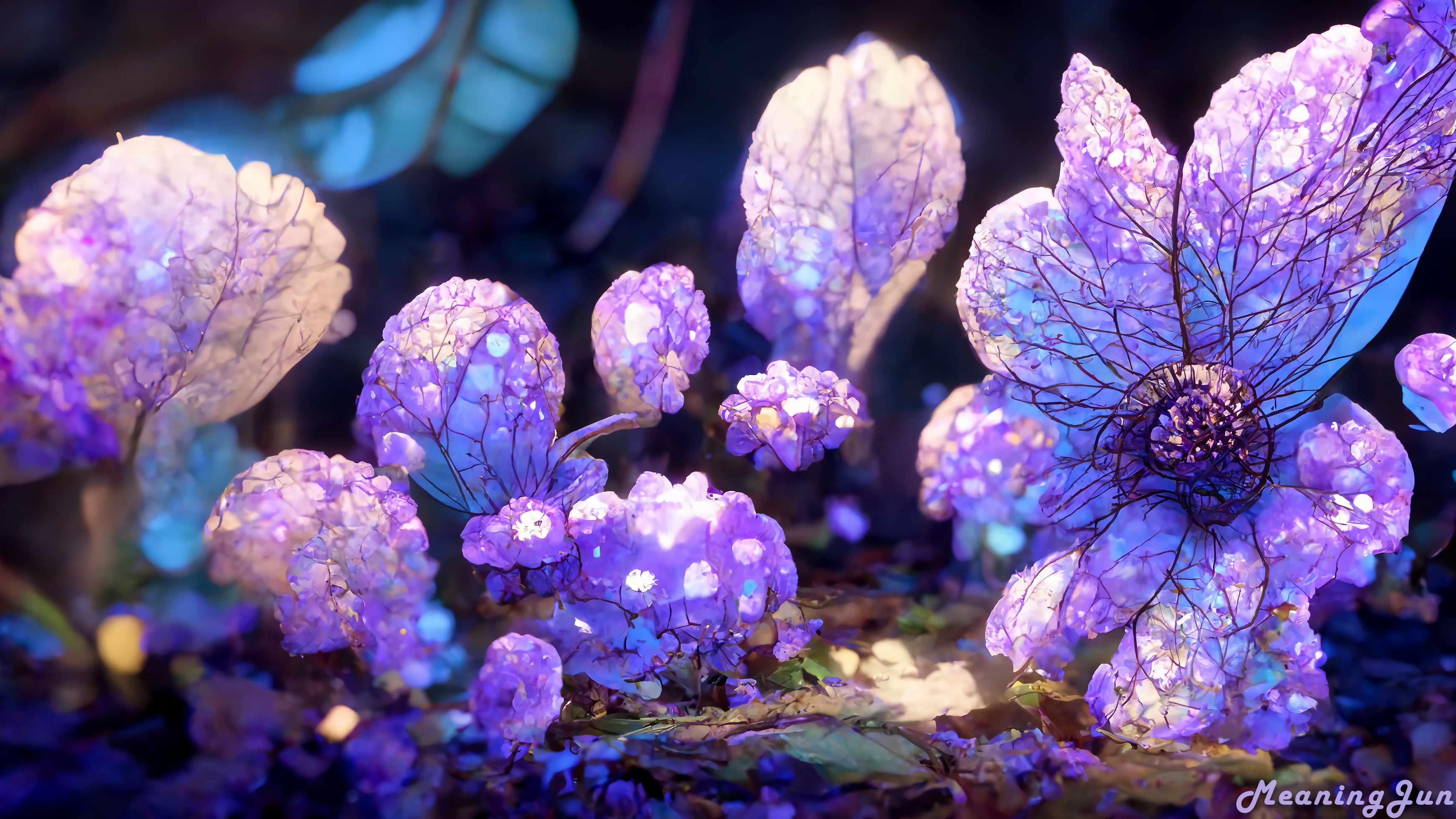 AI, AI art, Ai Dai, MeaningJun, purple flowers, Midjourney AI