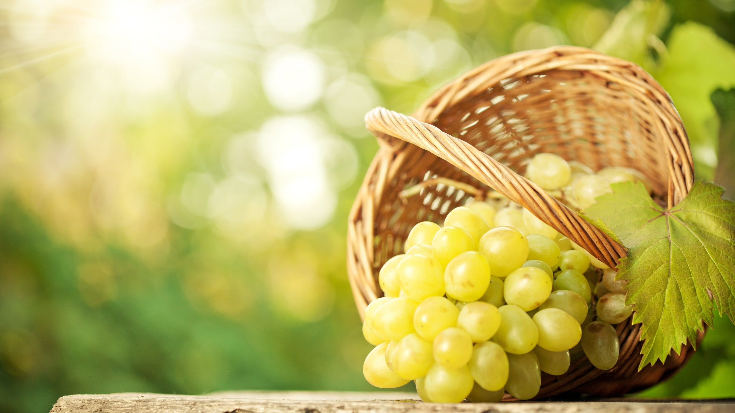 green grapes and brown wicker basket, food, food and drink, healthy eating