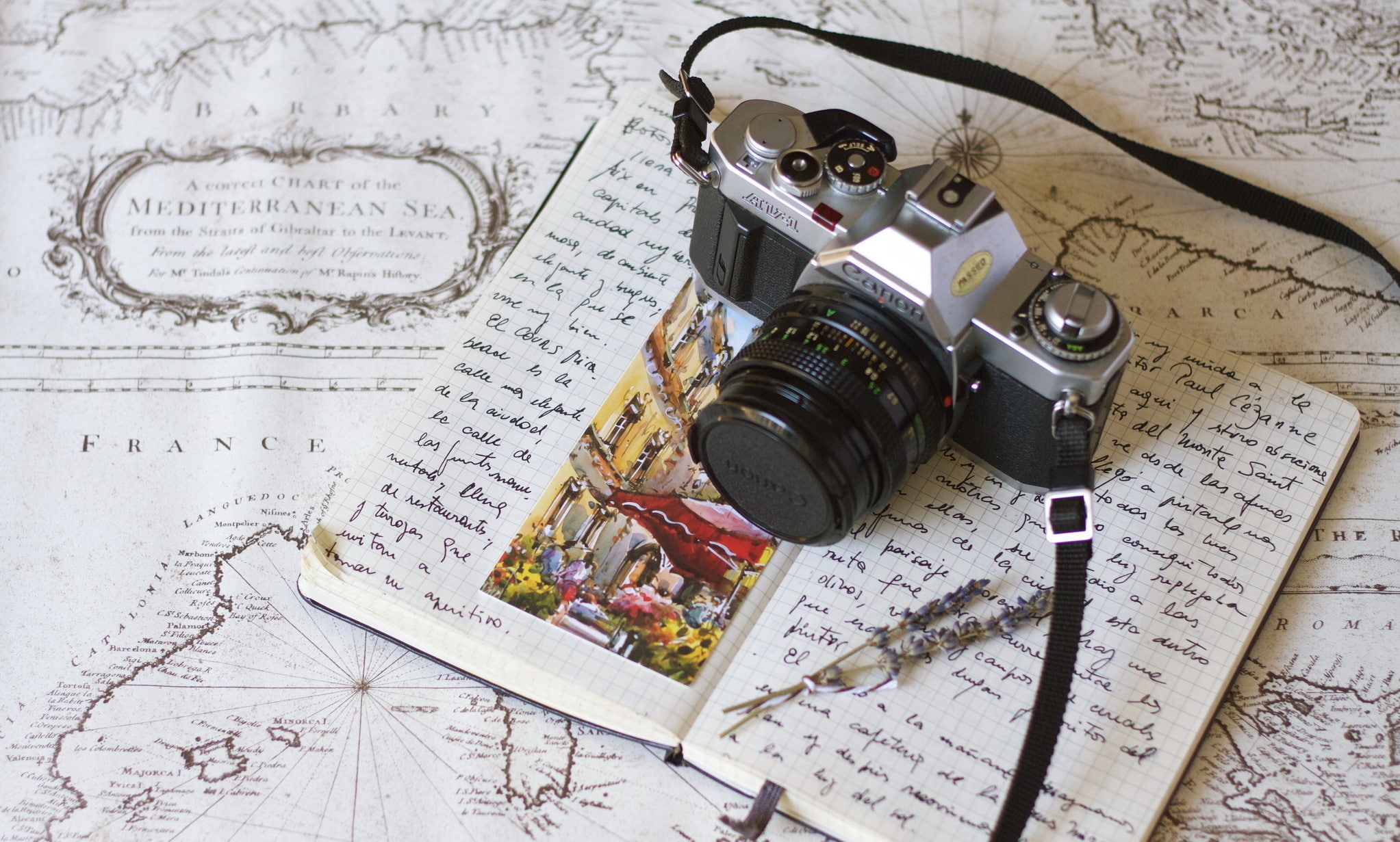 background, camera, notebook