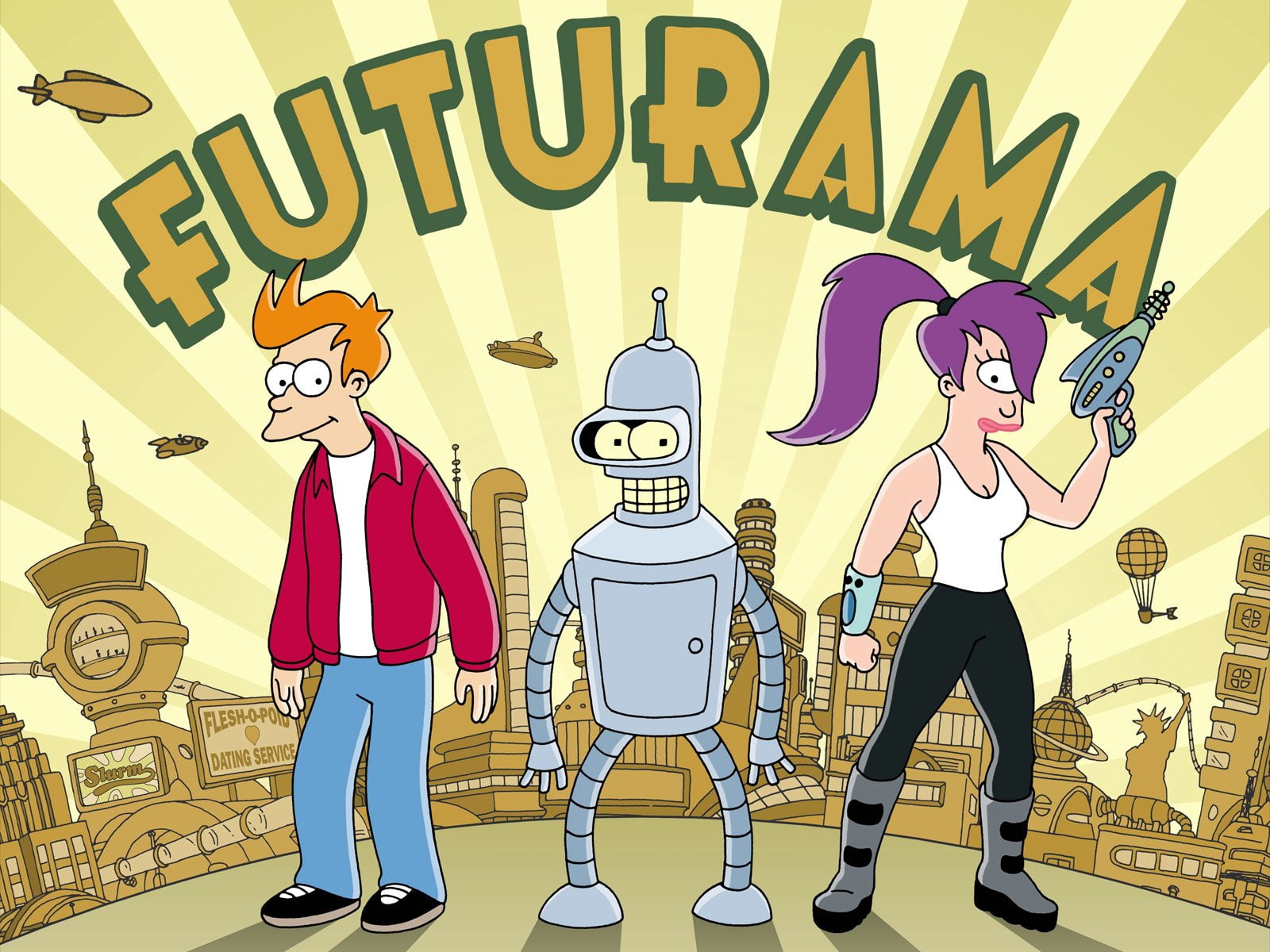 Futurama, Bender (Futurama), Fry (Futurama), Leela (Futurama)