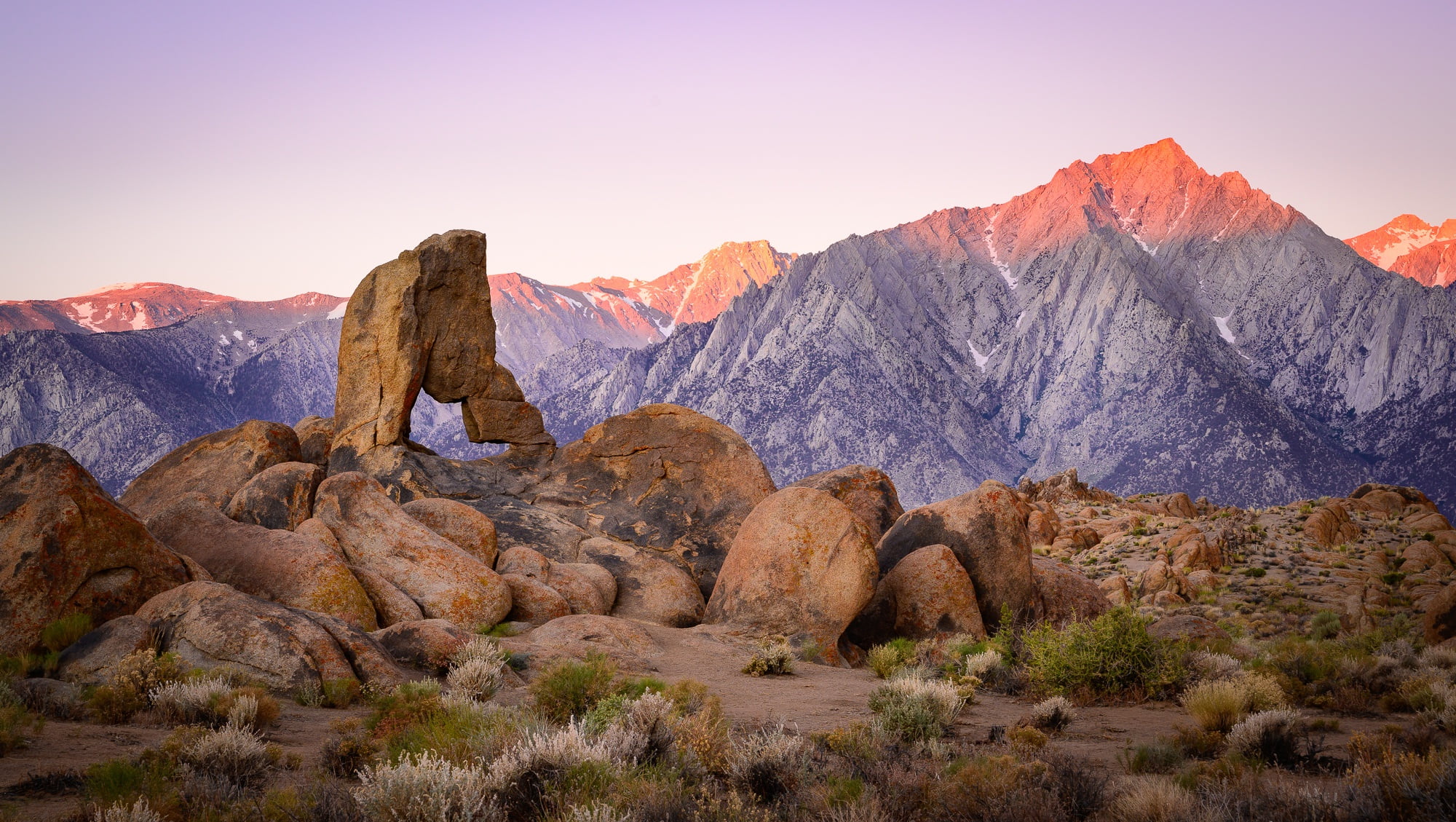 landscape, sunset, mountains, nature, stones, USA, Sierra