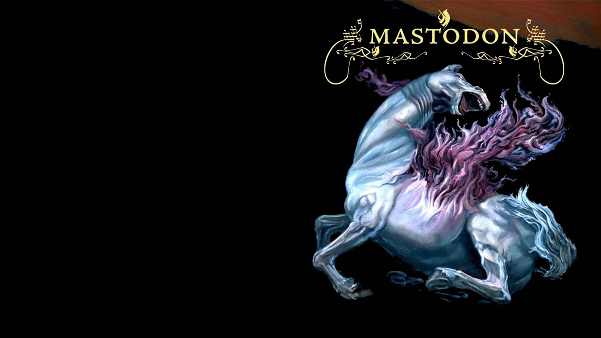 Mastodon logo, fantasy art, studio shot, black background, copy space