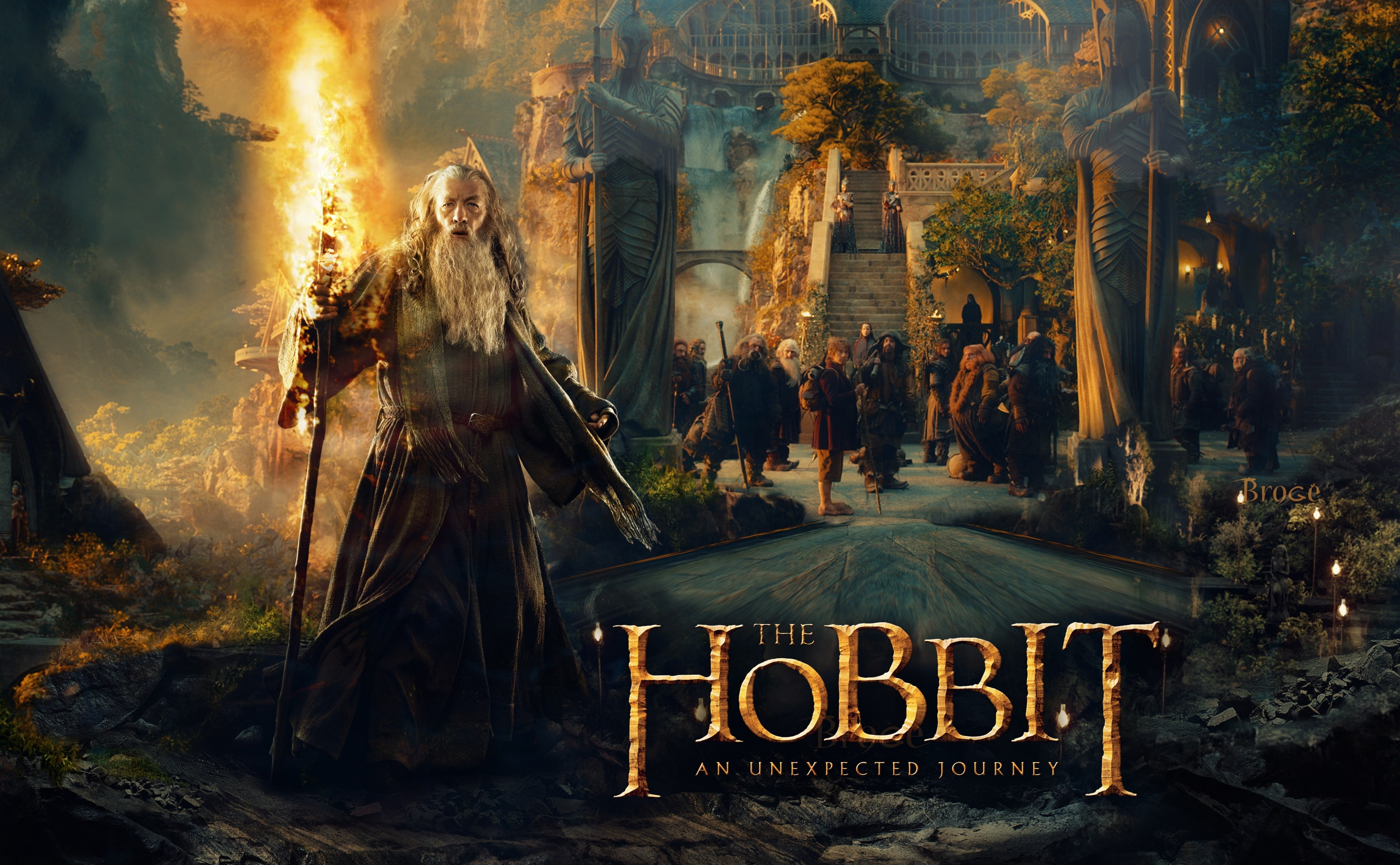 The Hobbit An Unexpected Journey, Movies, Elves, dwarf, Gandalf