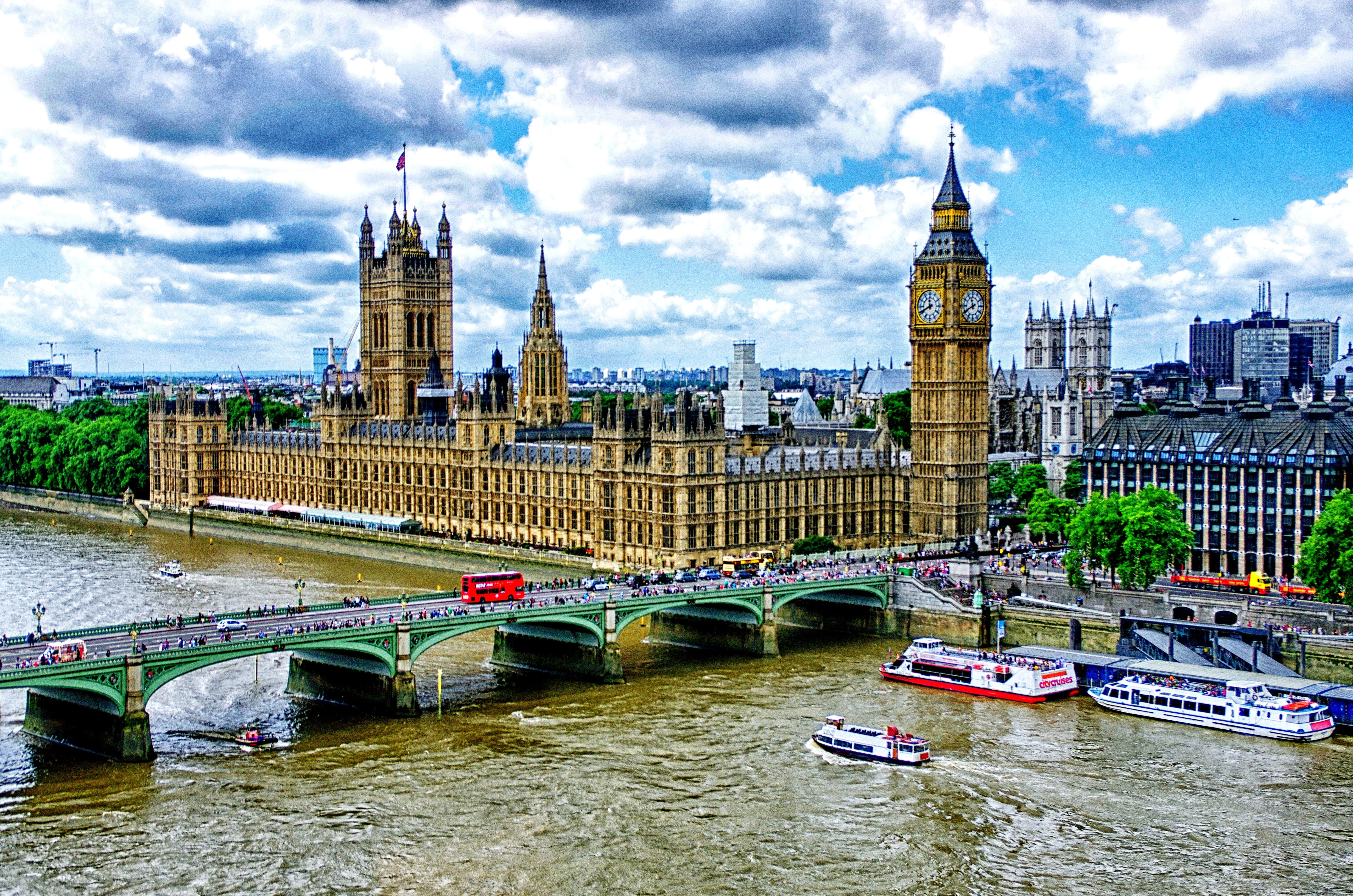 London, Big Ben, The Palace of Westminster, Westminster bridge
