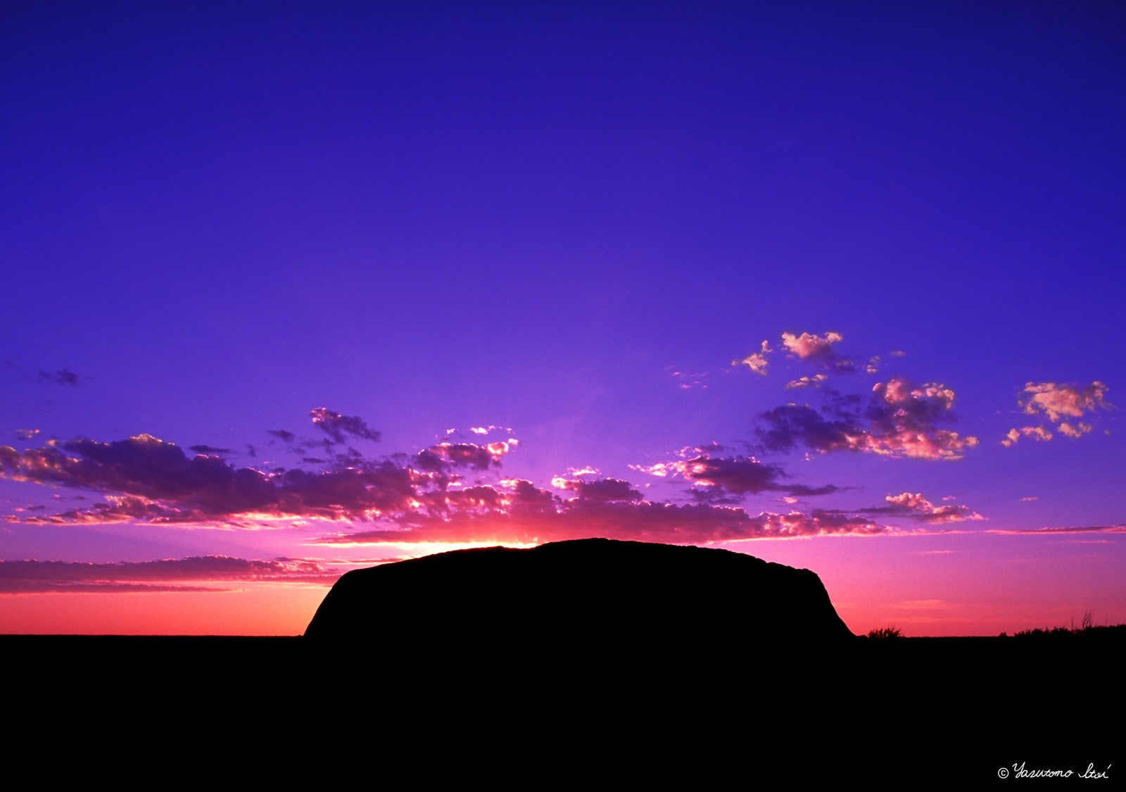 uluru, sky, sunset, silhouette, cloud - sky, beauty in nature