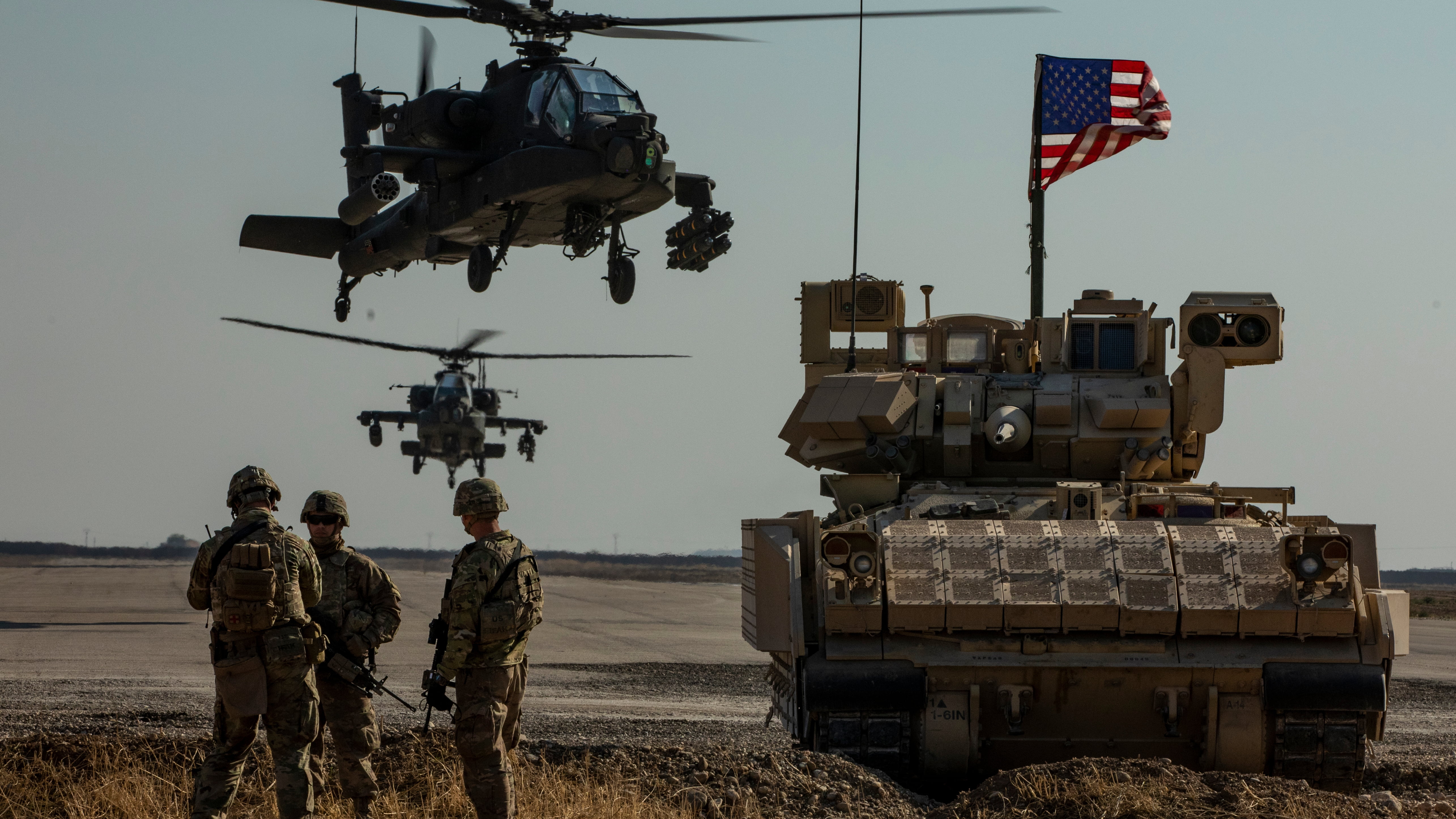 USA, military, Syria, helicopter, M2 Bradley