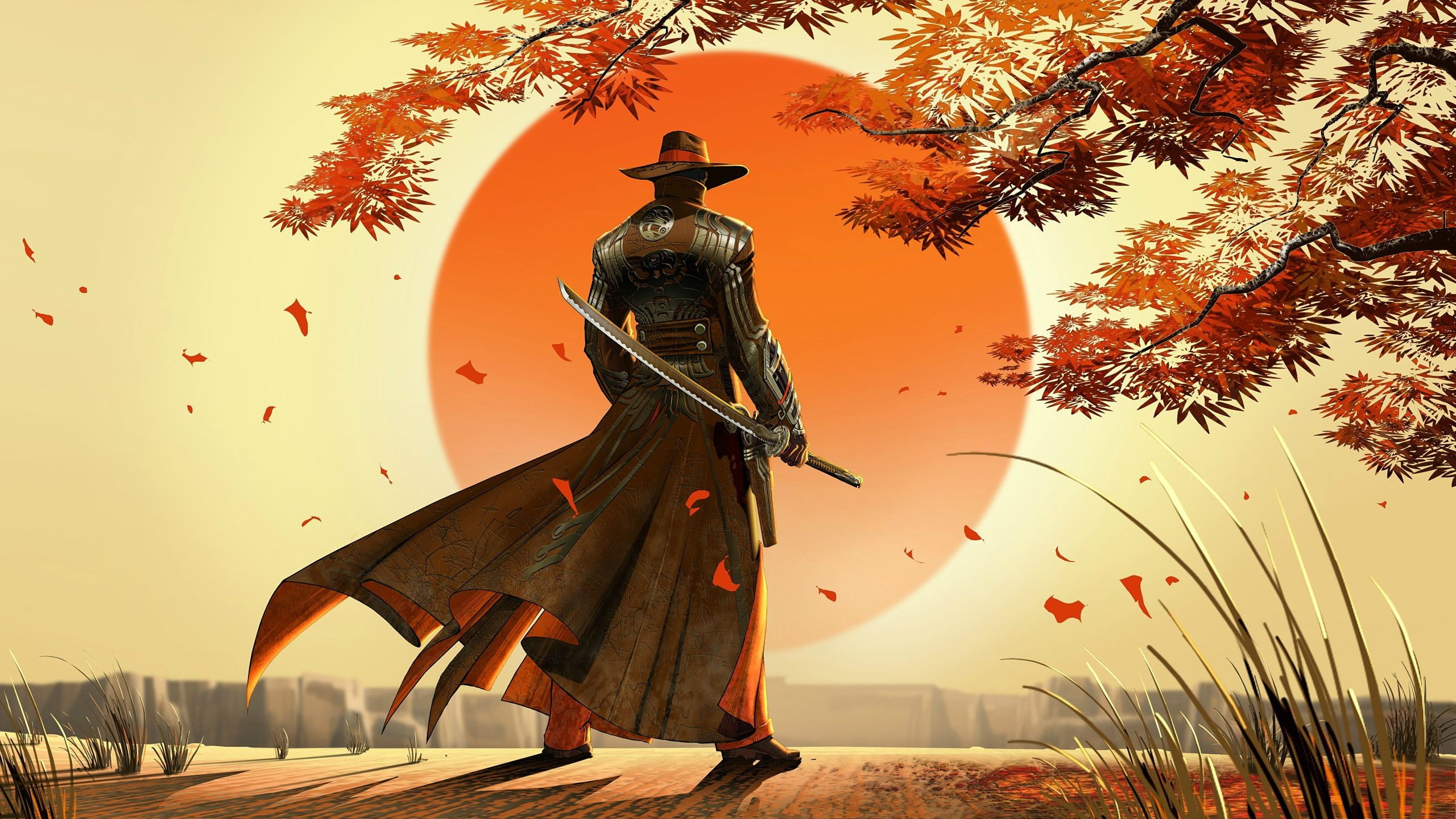 Free download | HD wallpaper: Sun, katana, sword | Wallpaper Flare