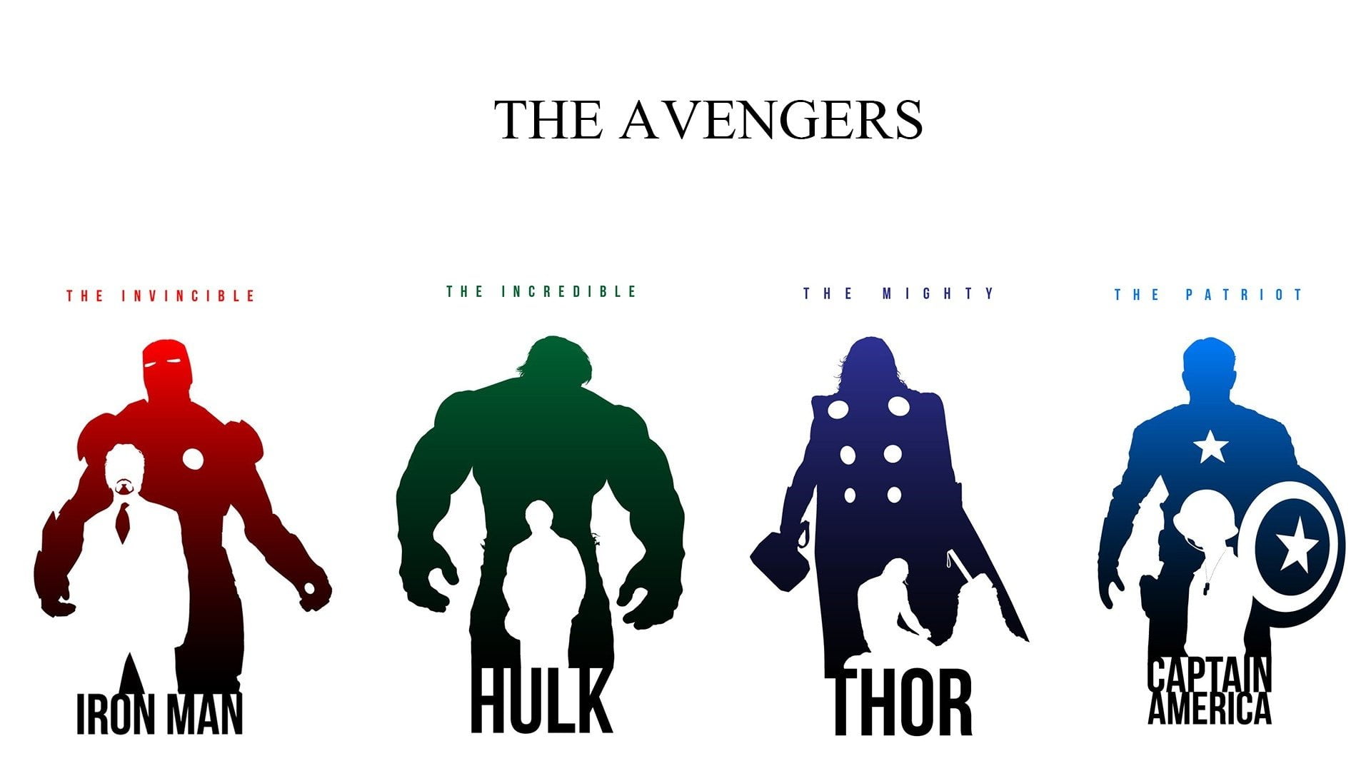 The Avengers Iron Man, Hull. Thor, and Captain America wallpaper