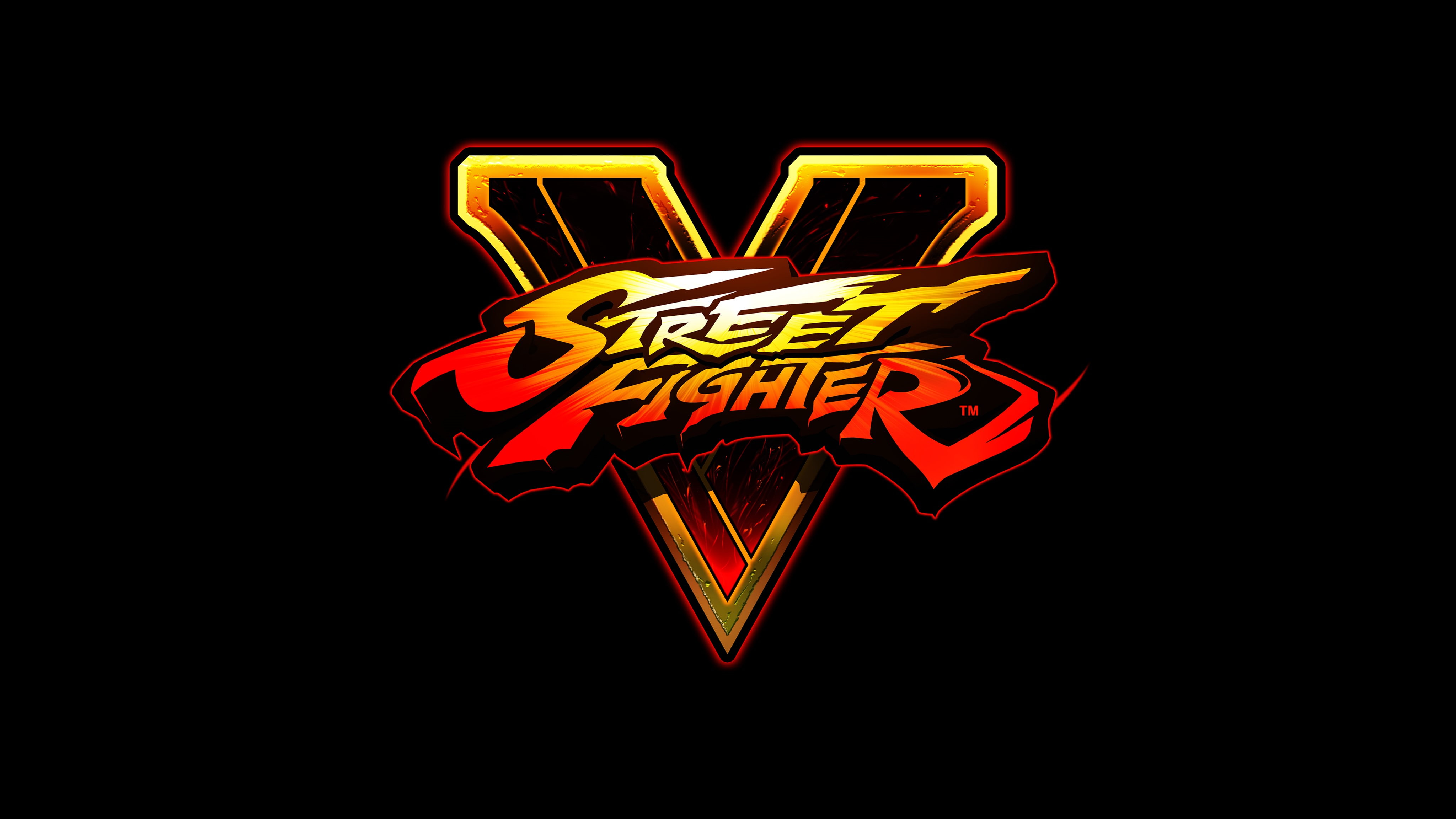 Street fighter v, Fighting, Logo, illuminated, neon, black background