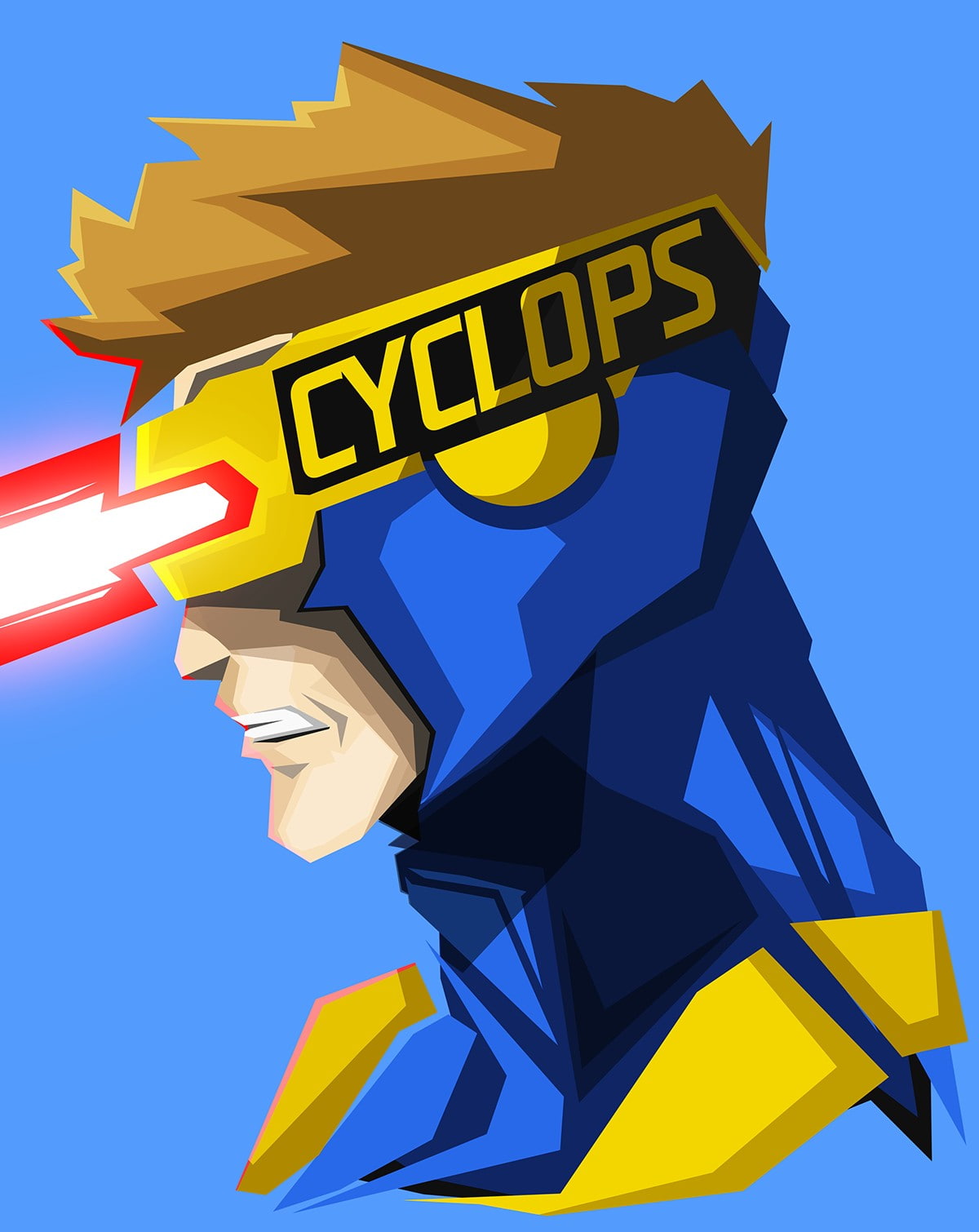 cyclops marvel comics blue background, yellow, sky, low angle view