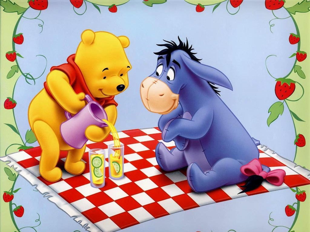 comic Disney Pooh at picnic Entertainment TV Series HD Art, friend