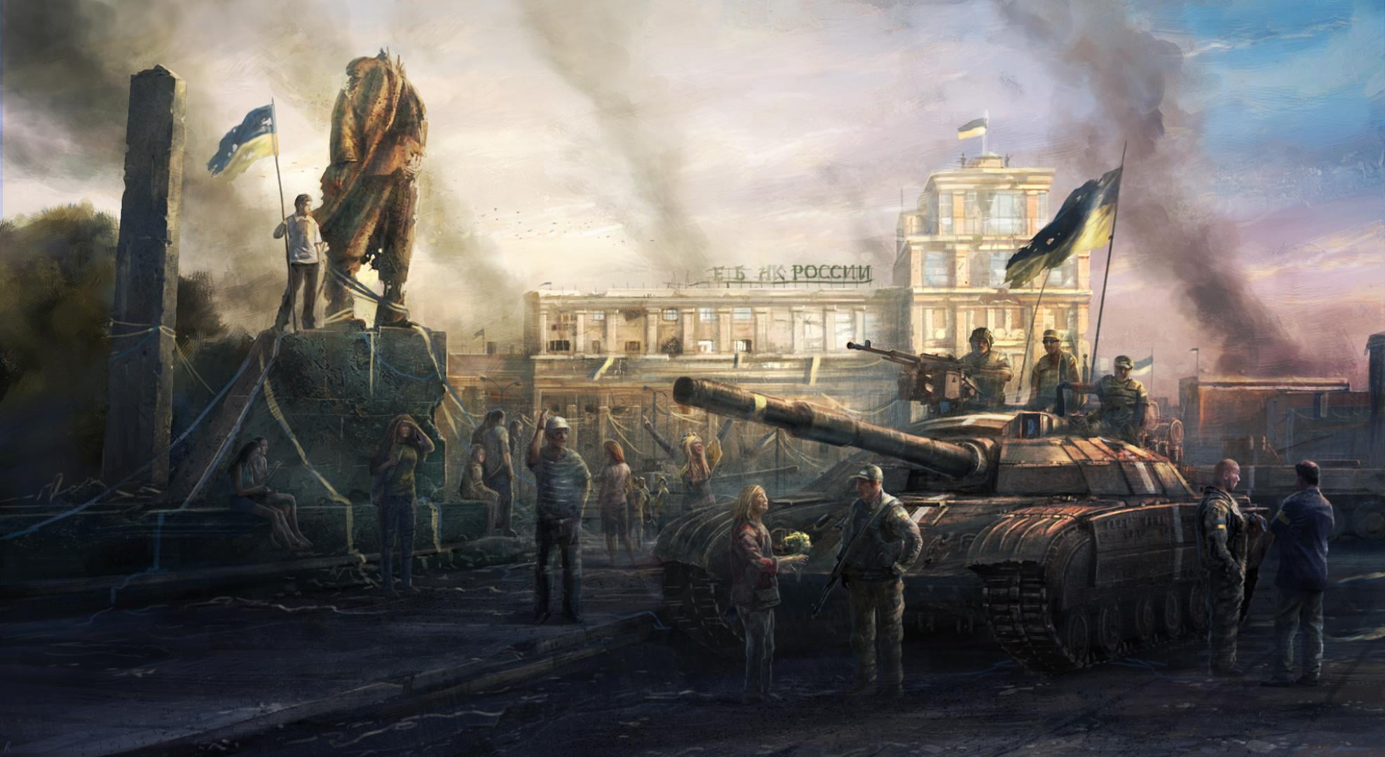 war tank wallpaper, Ukraine, Lenin, Donetsk, release, smoke - physical structure